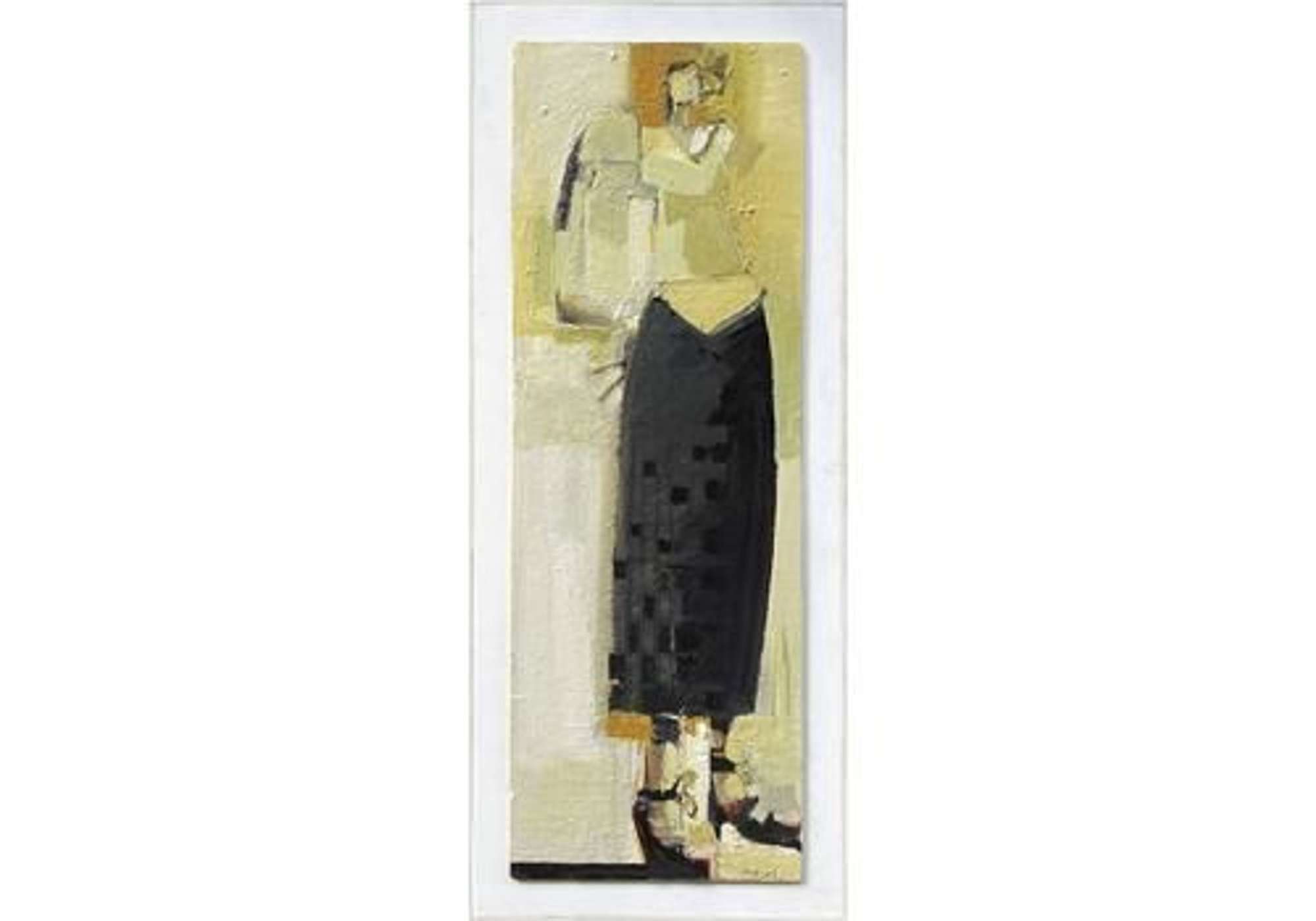 Late 20th Century Swedish School ‘standing Woman’ Original Oil On Board