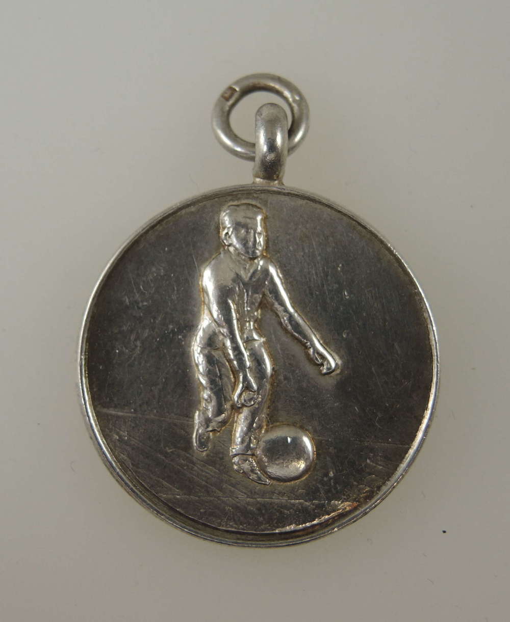 English silver FOOTBALL fob Birmingham 1962