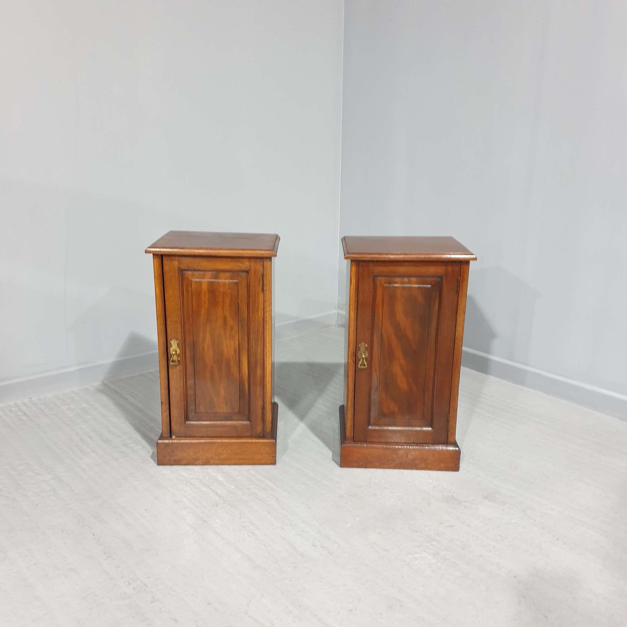 Pair Victorian Mahogany Antique Bedside Cabinets