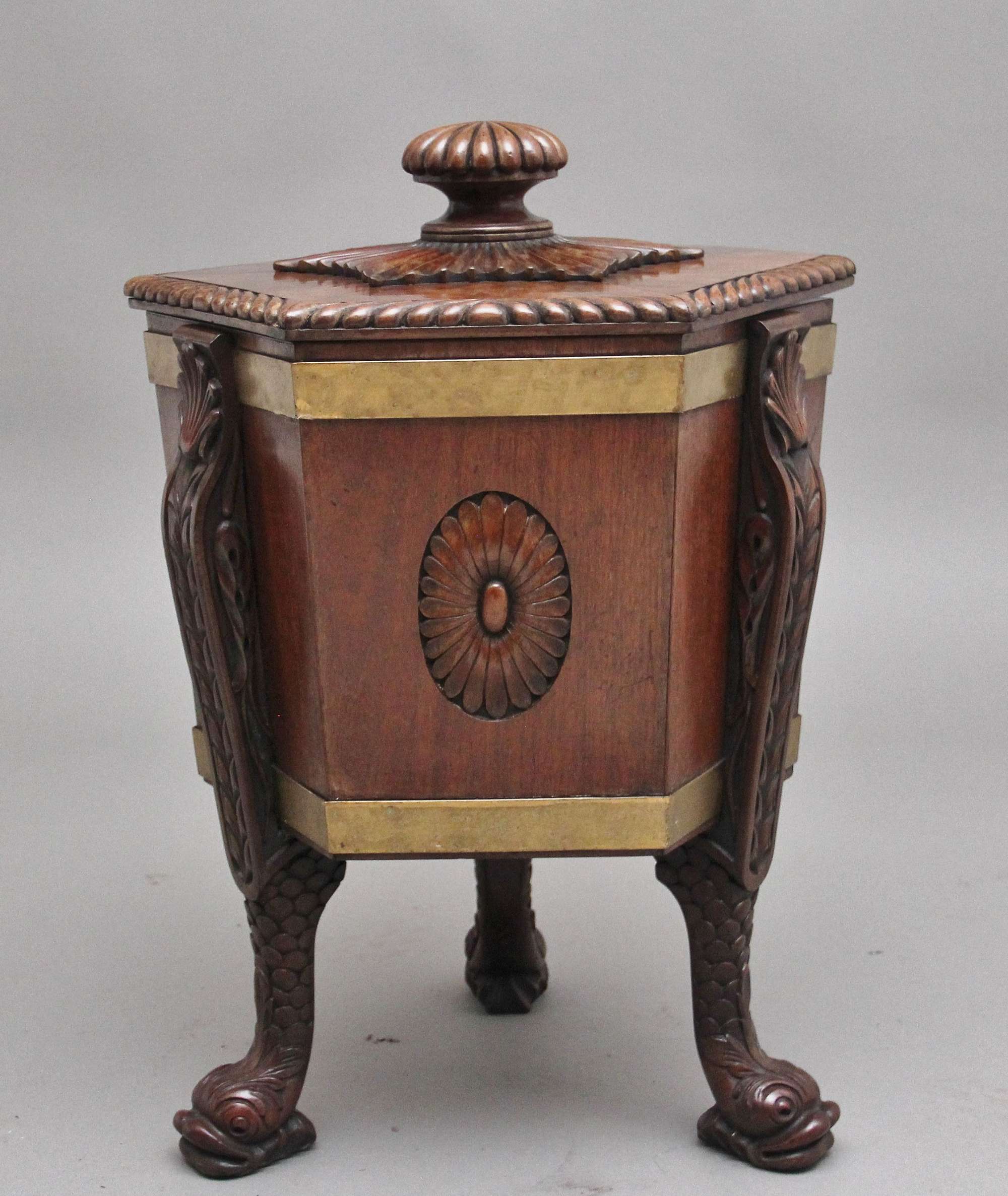 Early 20th Century Mahogany Wine Cooler In The Regency Style