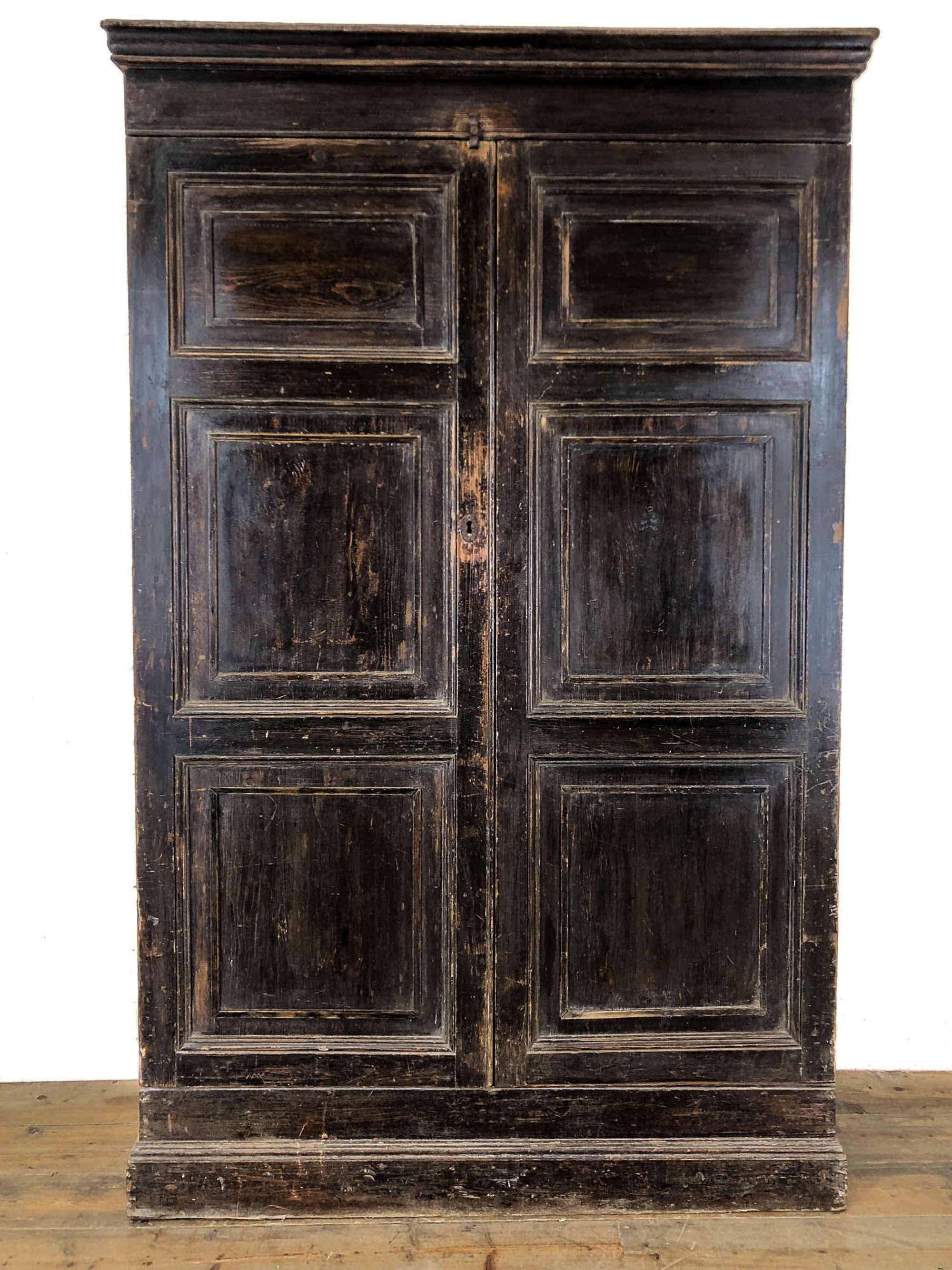 Antique 19th Century Stained Pine Solicitors Cupboard