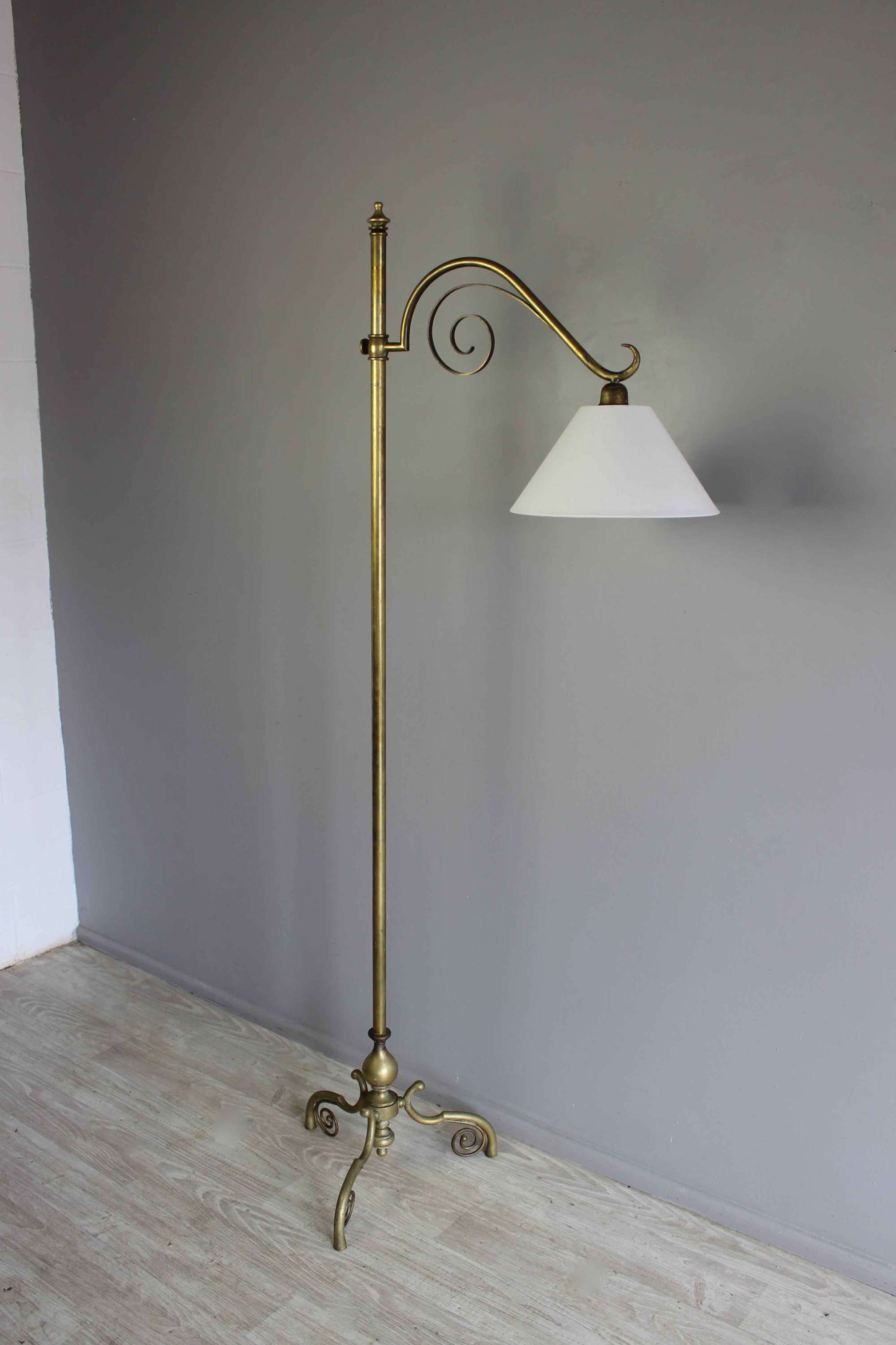 Substantial country house brass library light
