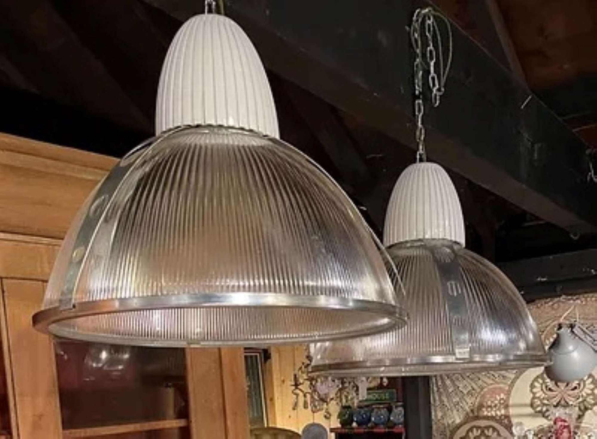 A Set Of Three Large Hanging Pendant Lamps From The Concorde Factory