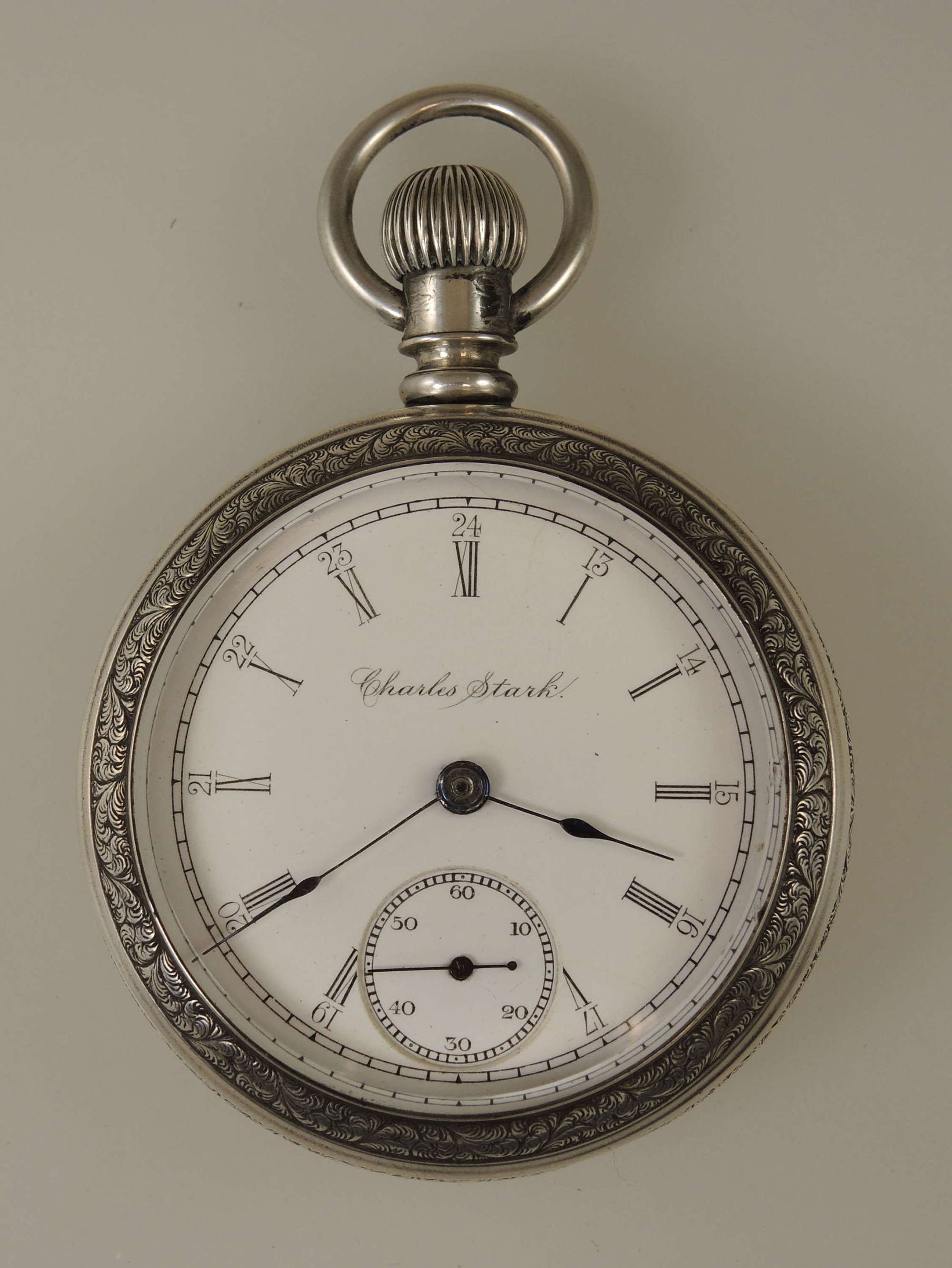 Silver cased 18s 7 Jewel Illinois private label pocket watch c1890