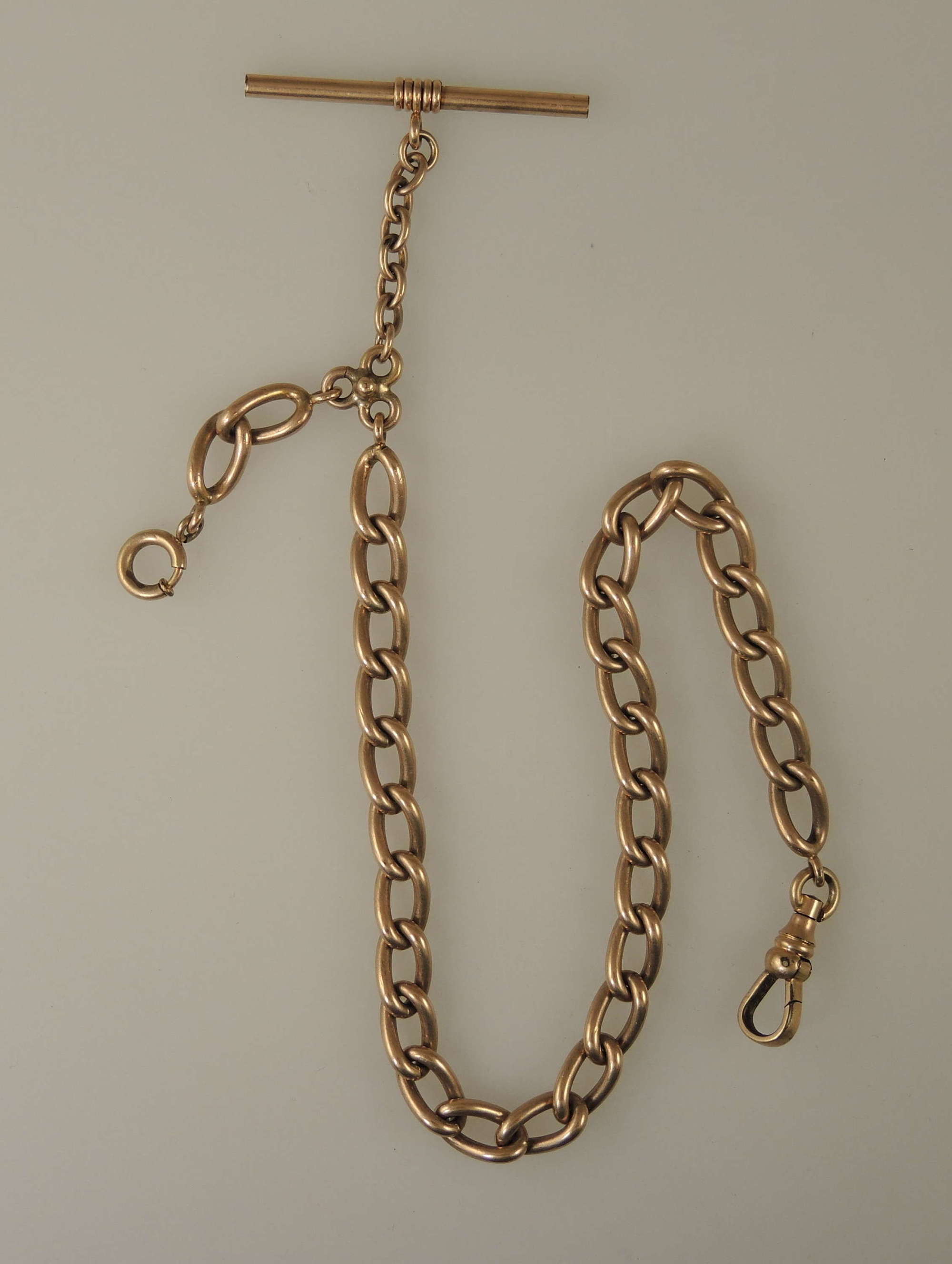 Good gold plated Victorian pocket watch chain c1890