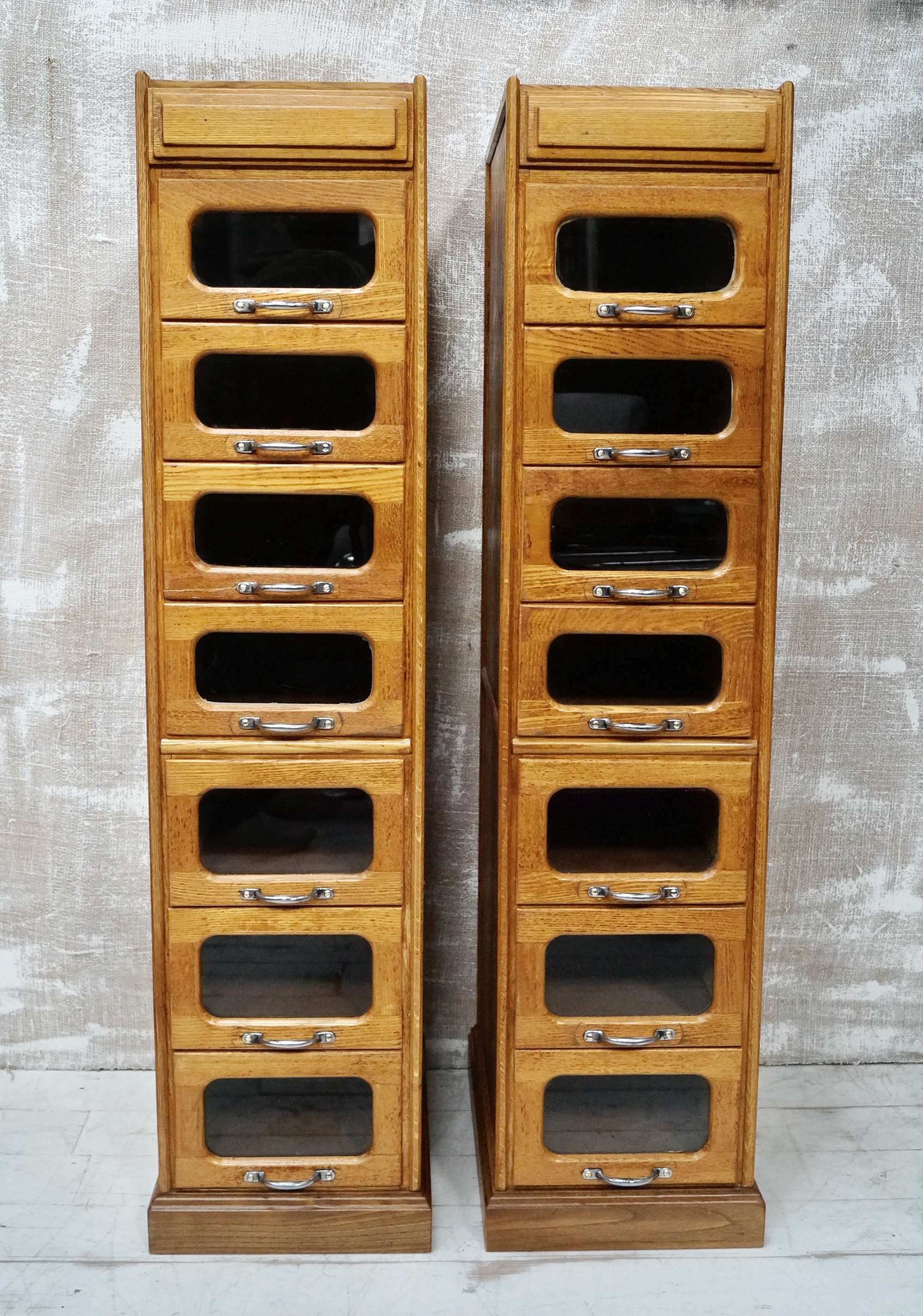 A Pair Of Vintage Single Drawer Haberdashery Cabinets