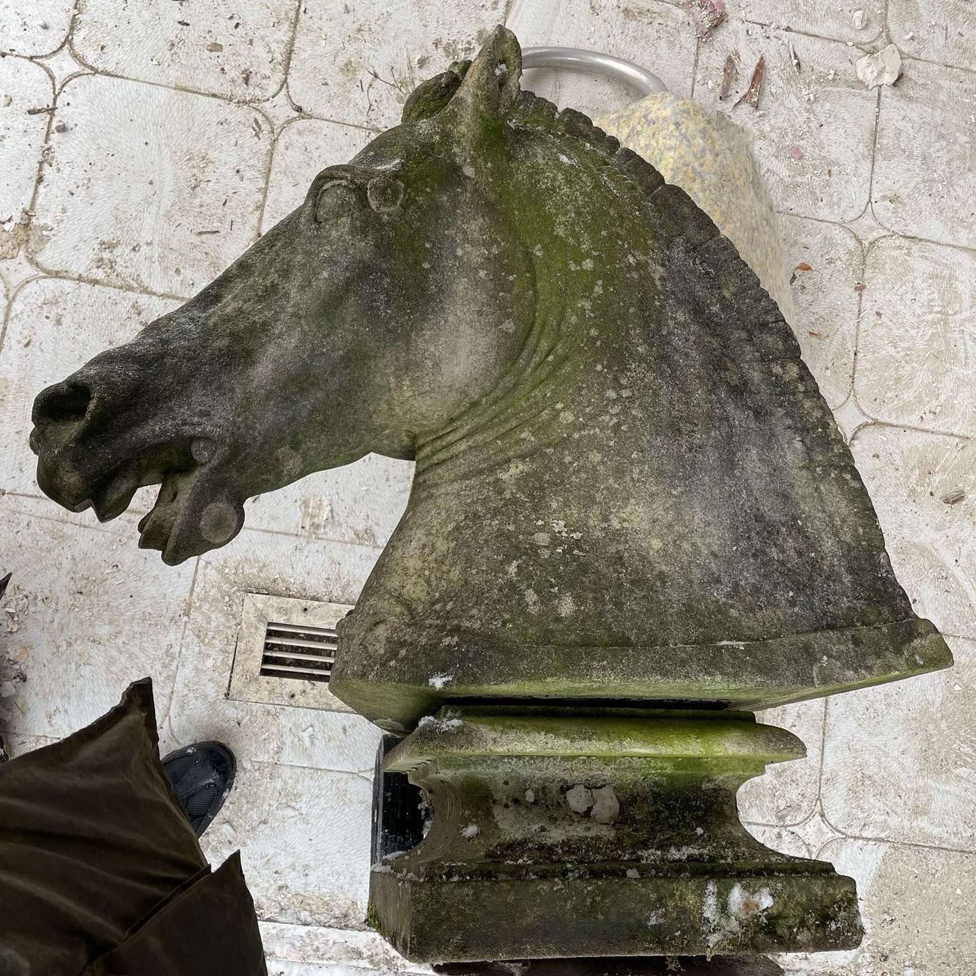 Large 20th Century Stone Horse Head