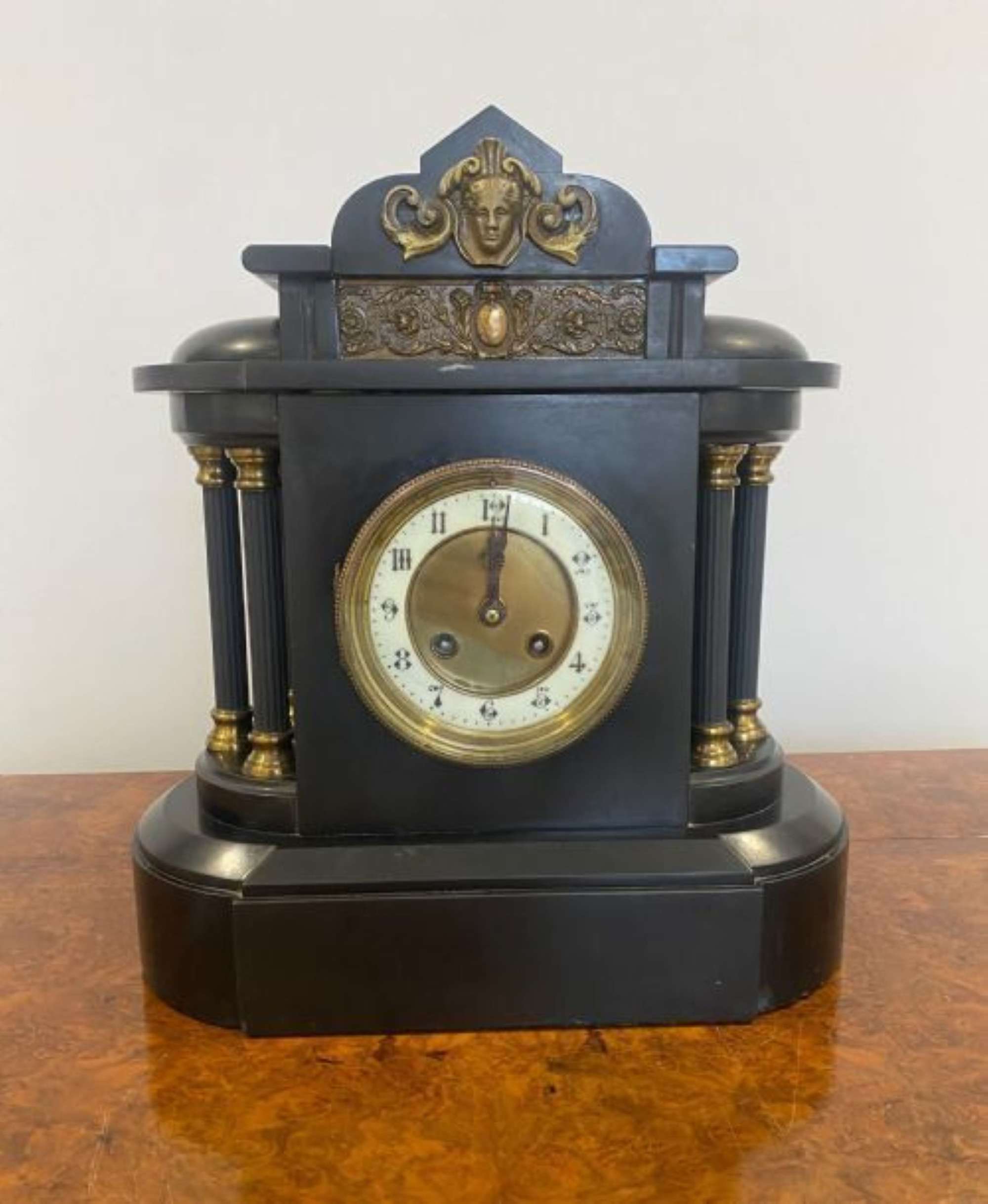 Quality Antique Victorian Marble Mantle Clock