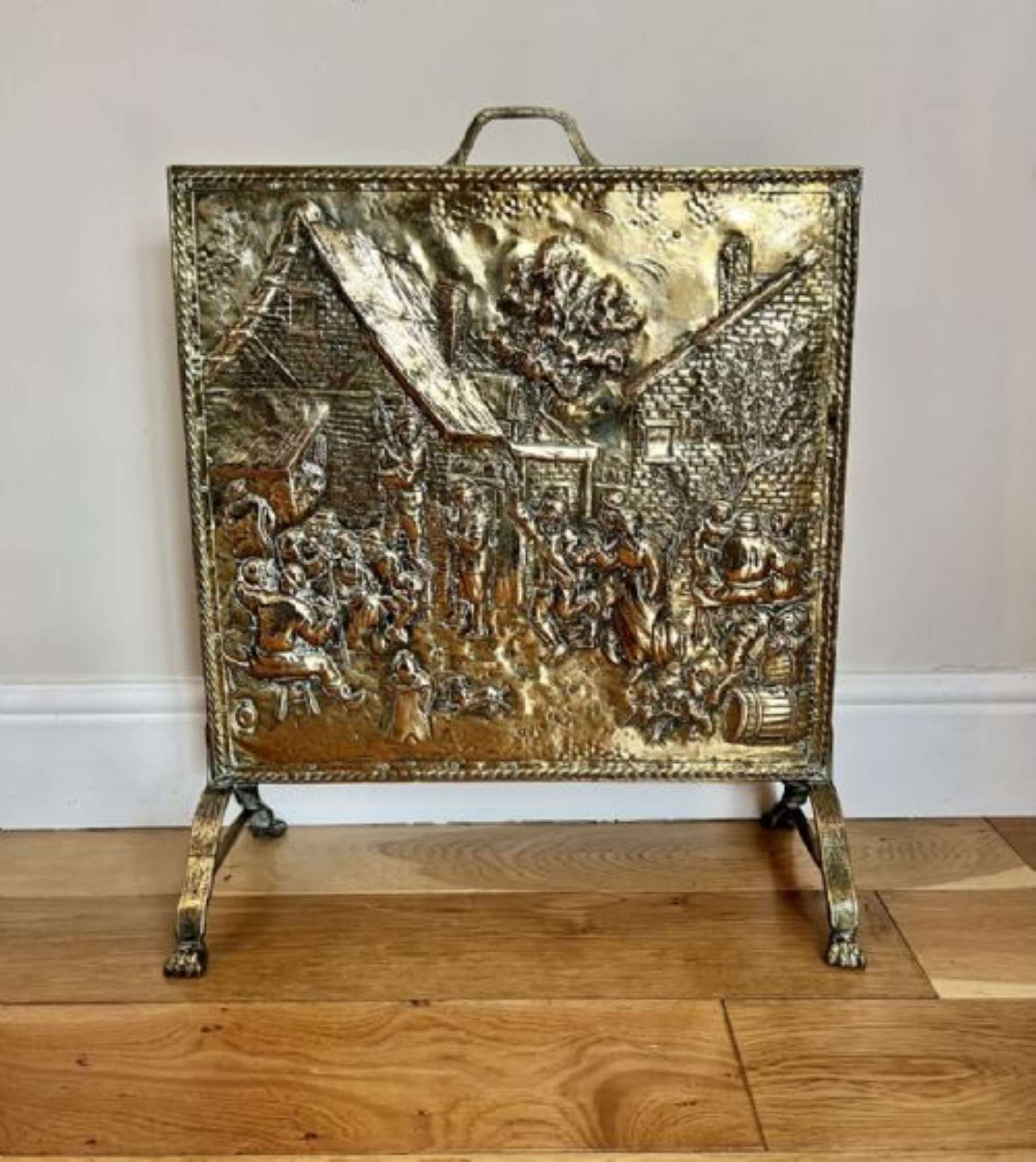 Ornate Antique Quality Brass Fire Screen