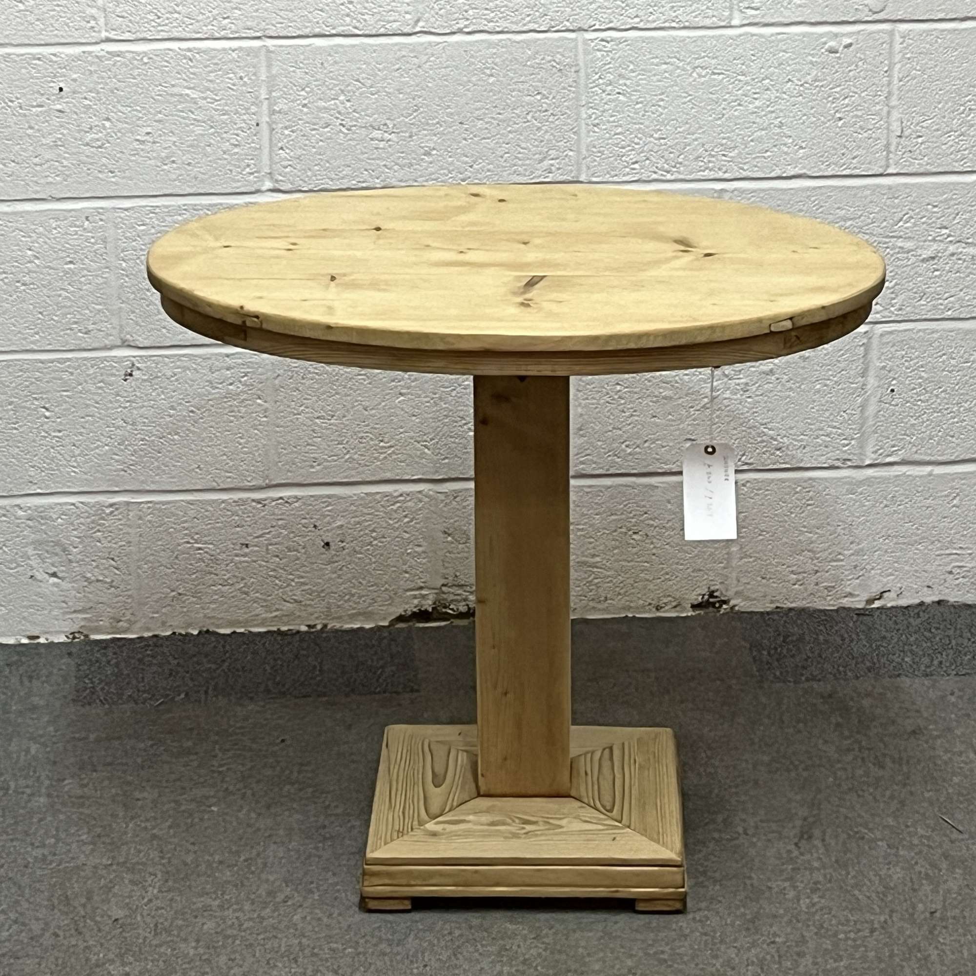 Small Antique Pine Oval Pedestal Table
