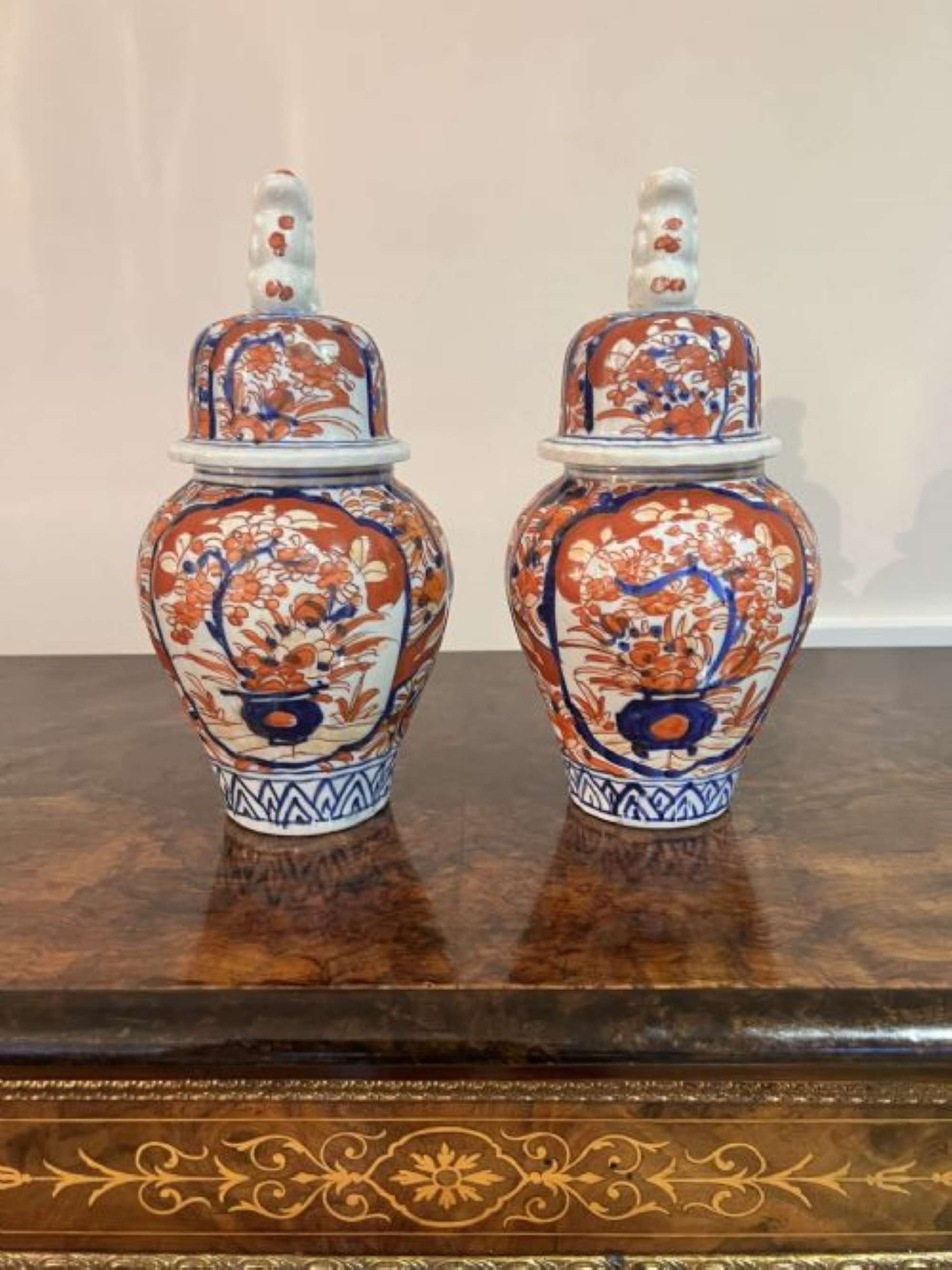 Fantastic Quality Pair Of Antique Japanese Imari Vases