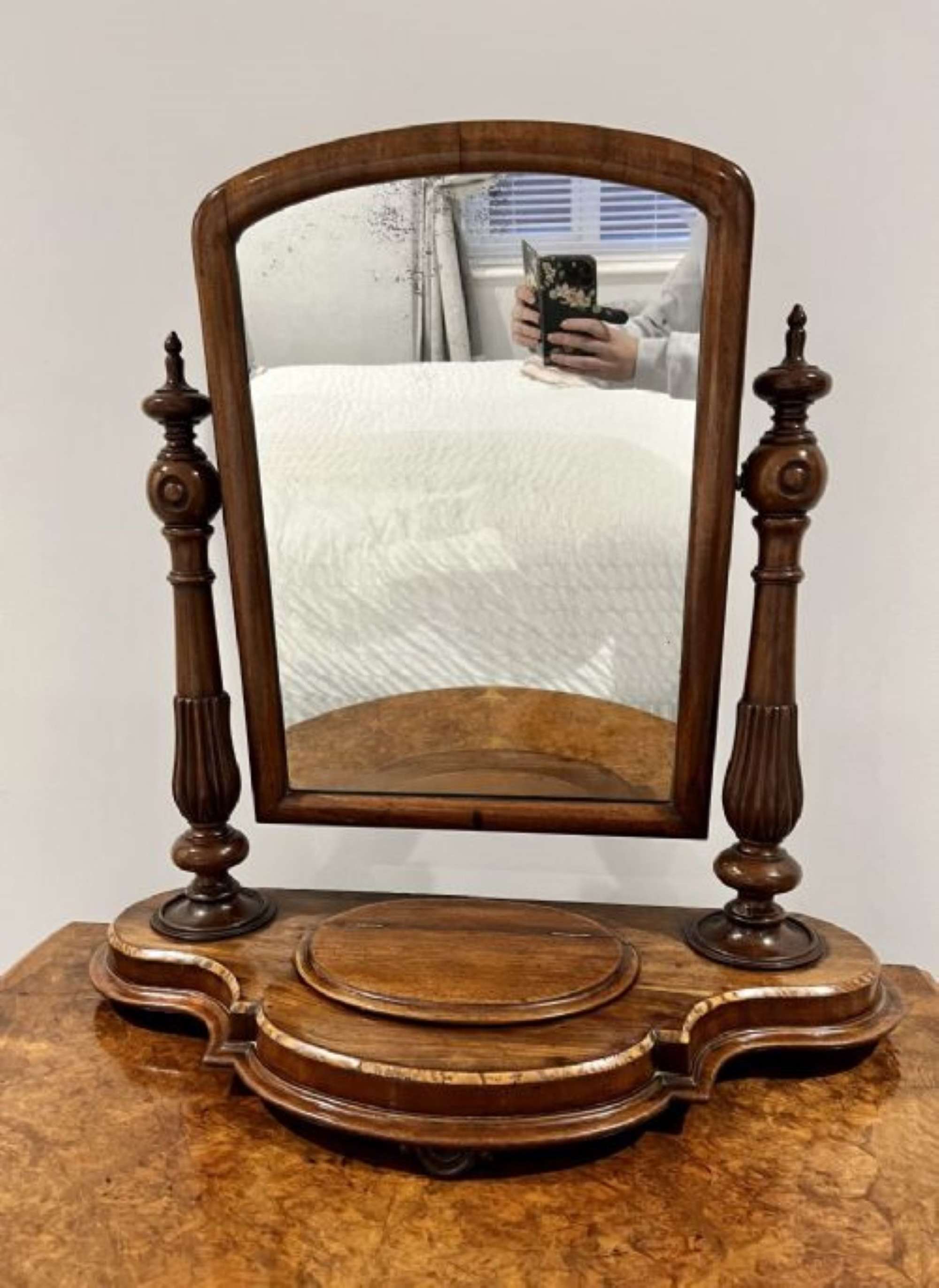 Antique Victorian Quality Mahogany Dressing Table Mirror
