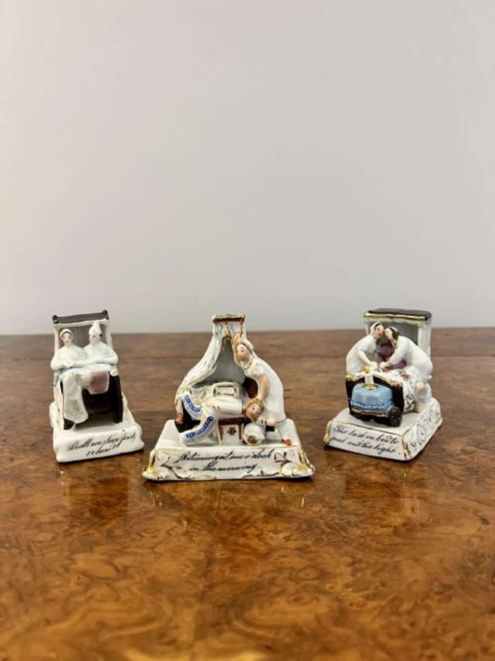 Unusual Collection Of Three Antique Porcelain Fairings