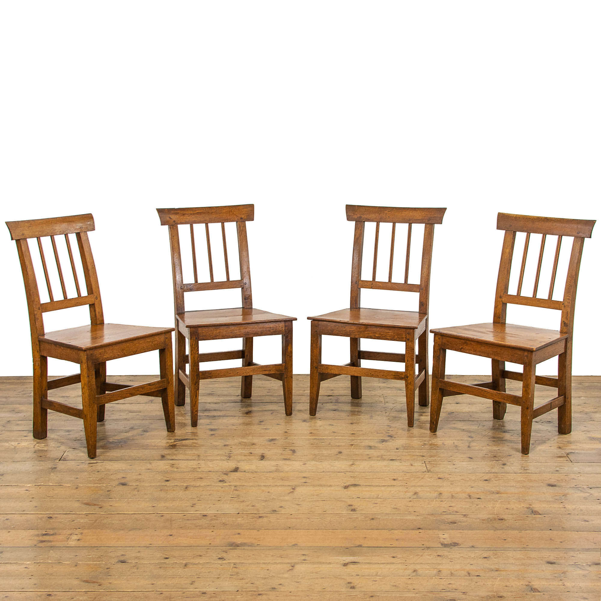 Set Of Four Antique Welsh Oak Farmhouse Chairs