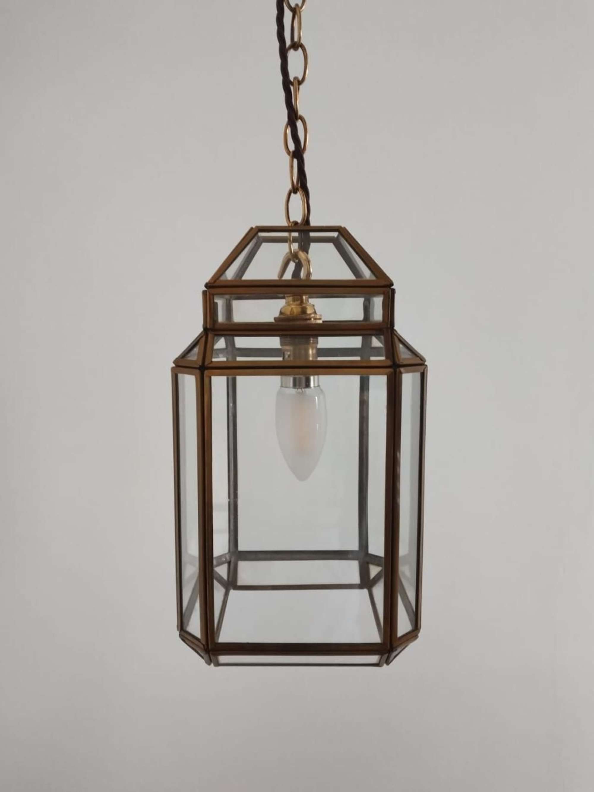 Vintage Brass Lantern Pendant Light