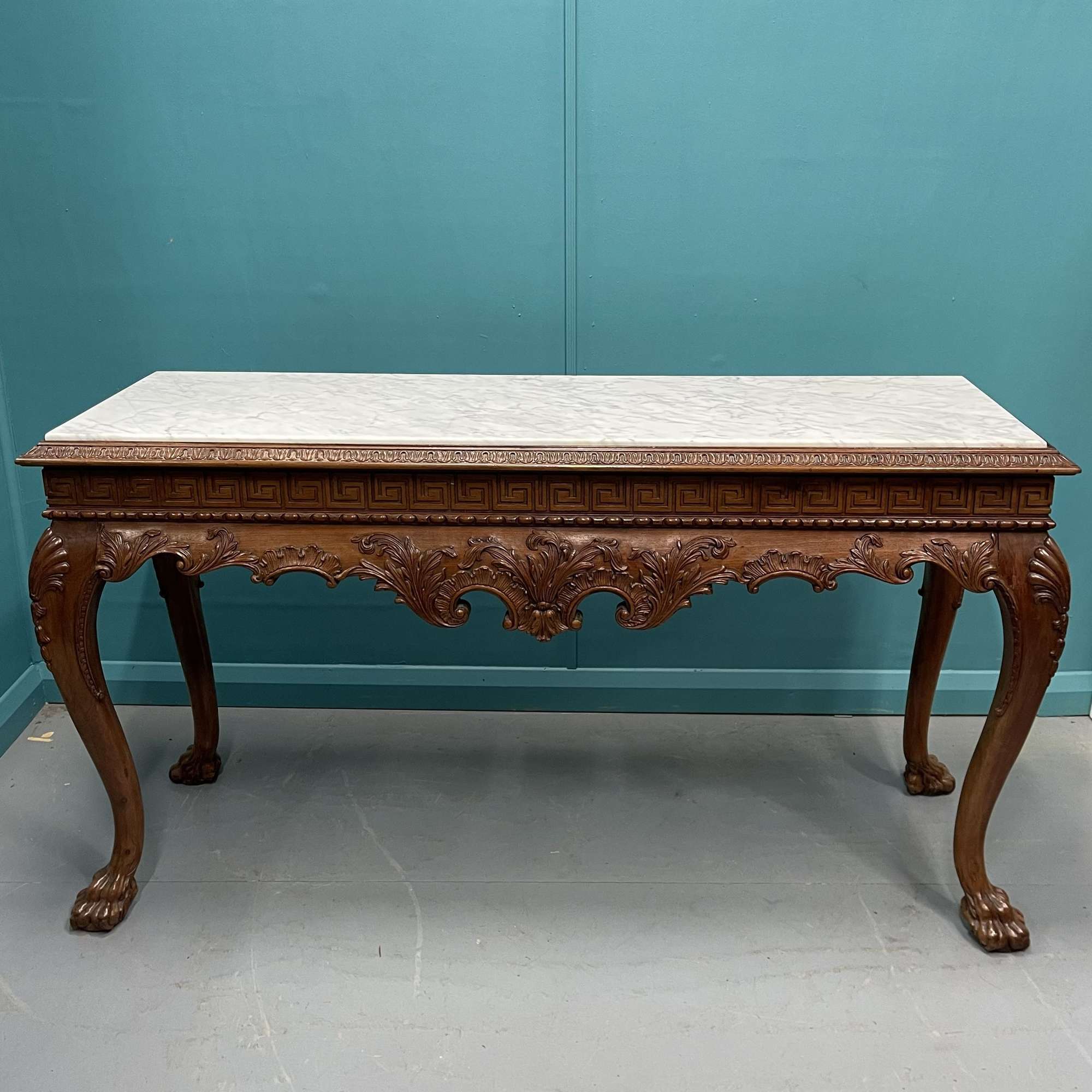 Large Marble Top Antique Console Table