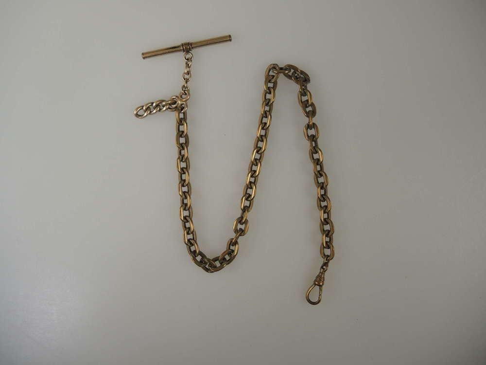 Victorian gold plated pocket watch chain c1890