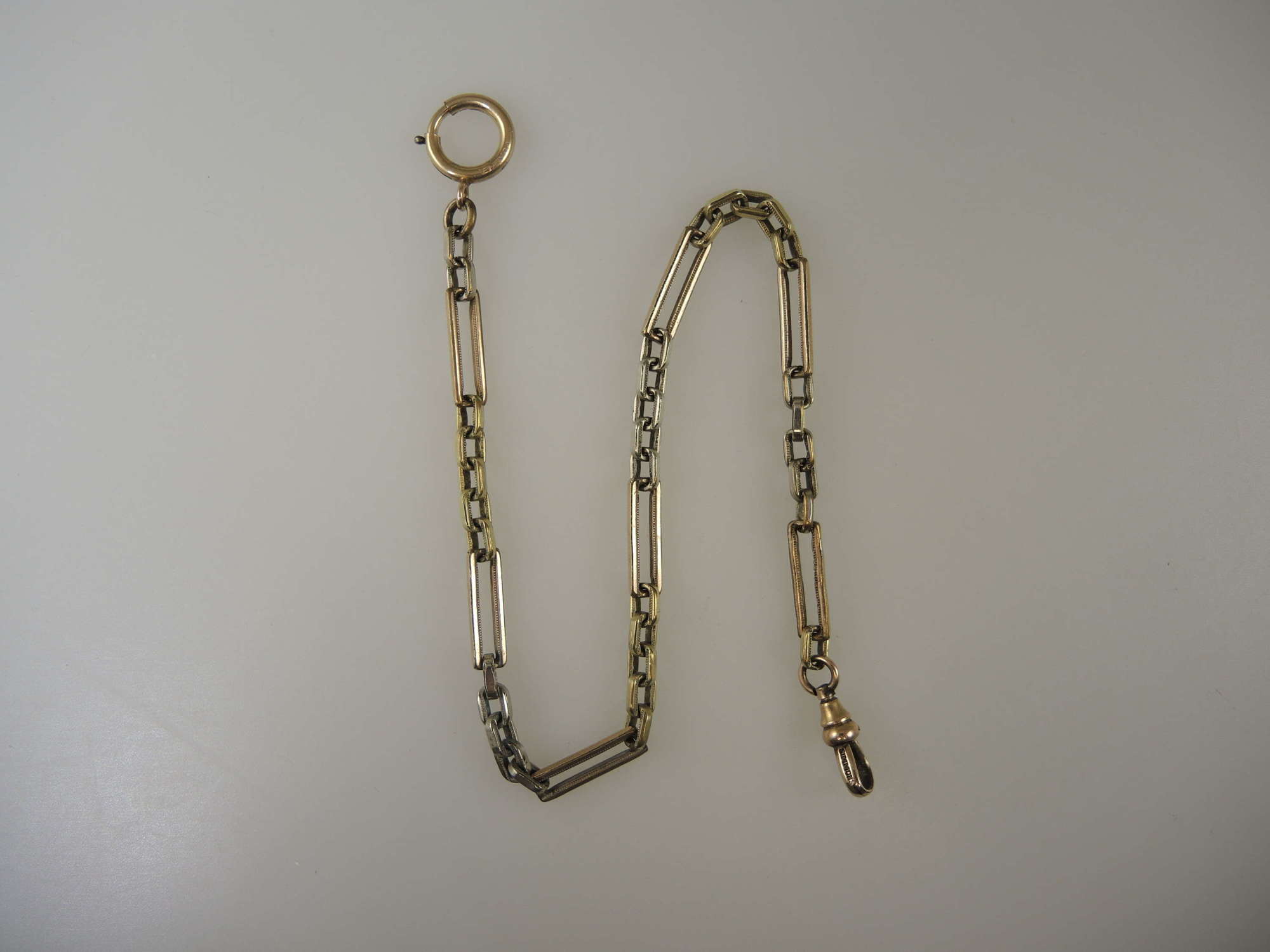 Top quality 3 colour gold filled watch chain c1910