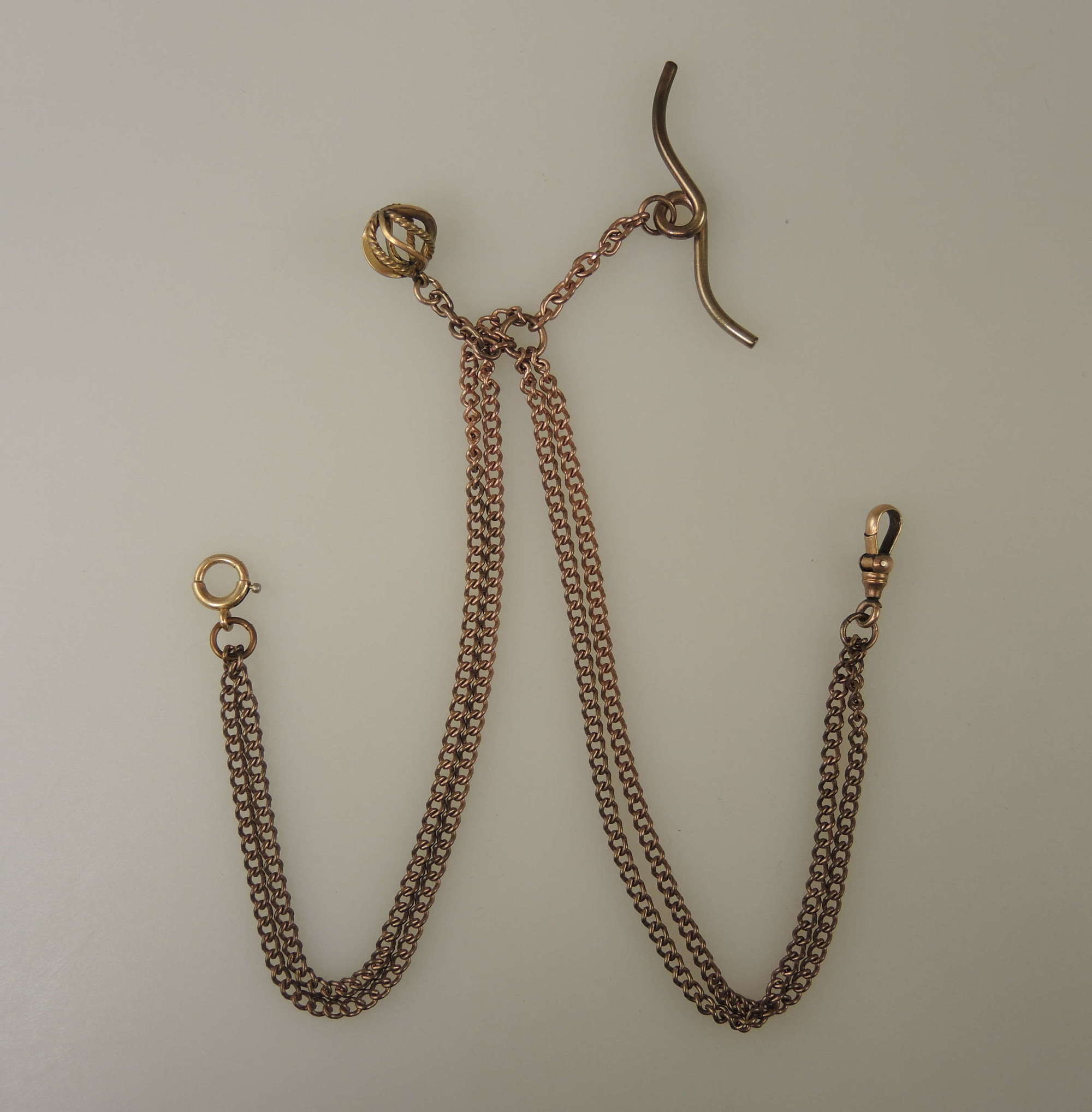 Victorian gold plated pocket watch chain c1890