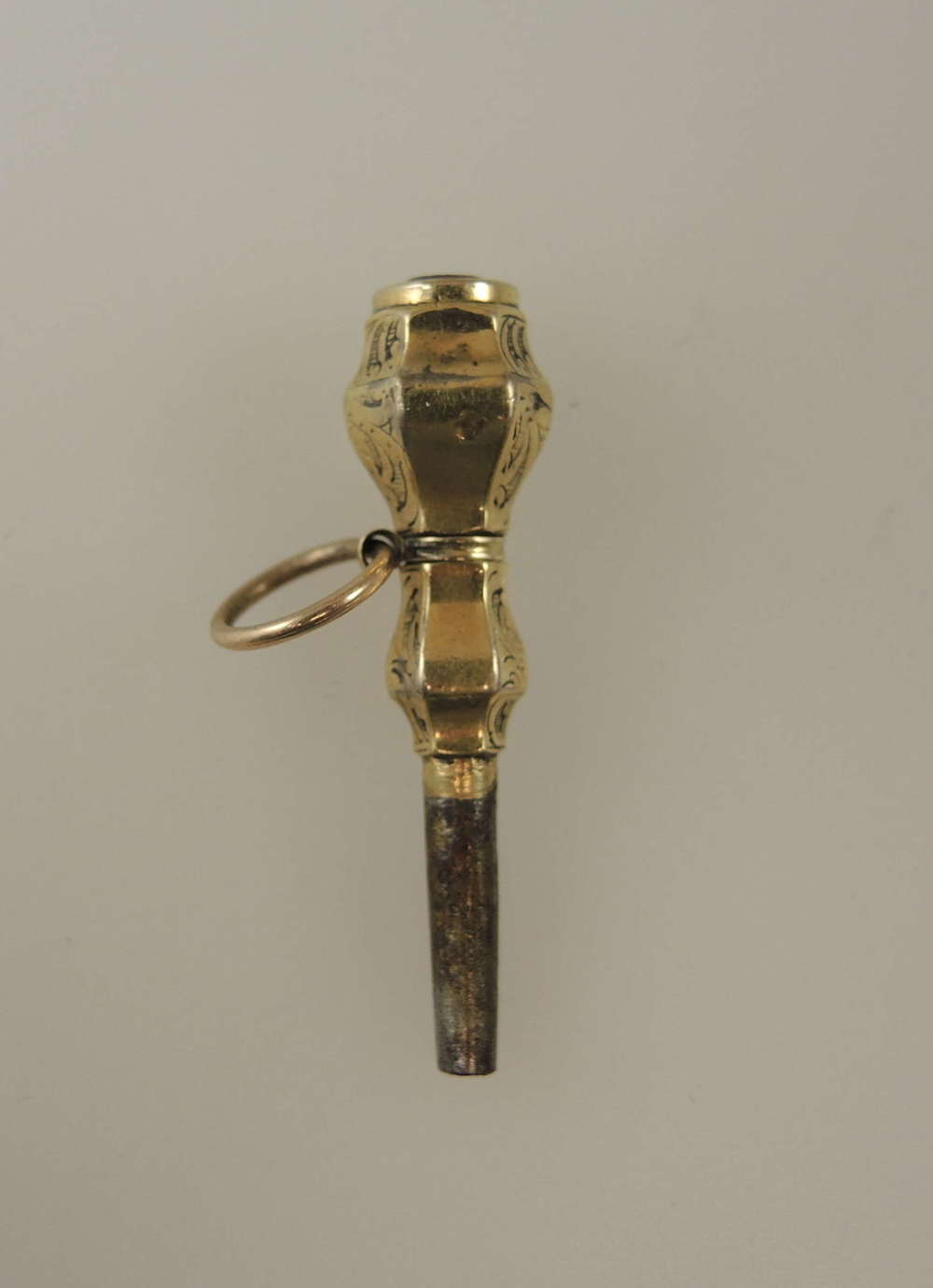 Victorian amethyst set pocket watch key c1880