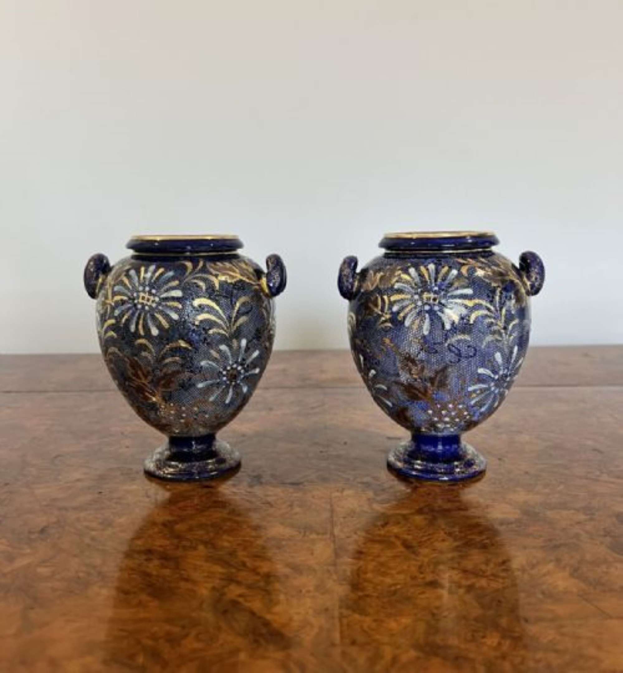 Small Pair Of Antique Dolton Vases