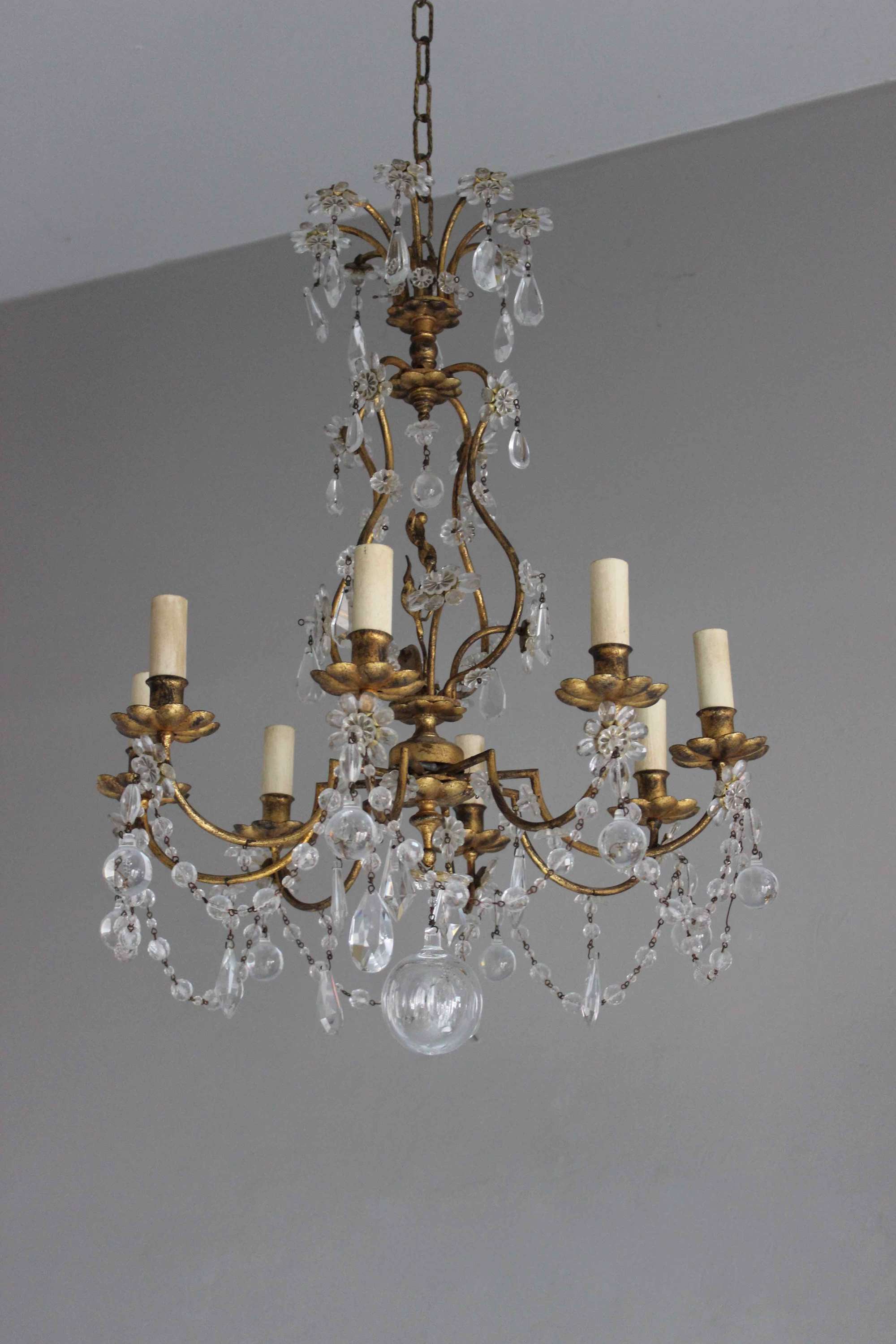 Italian 8 arm antique chandelier