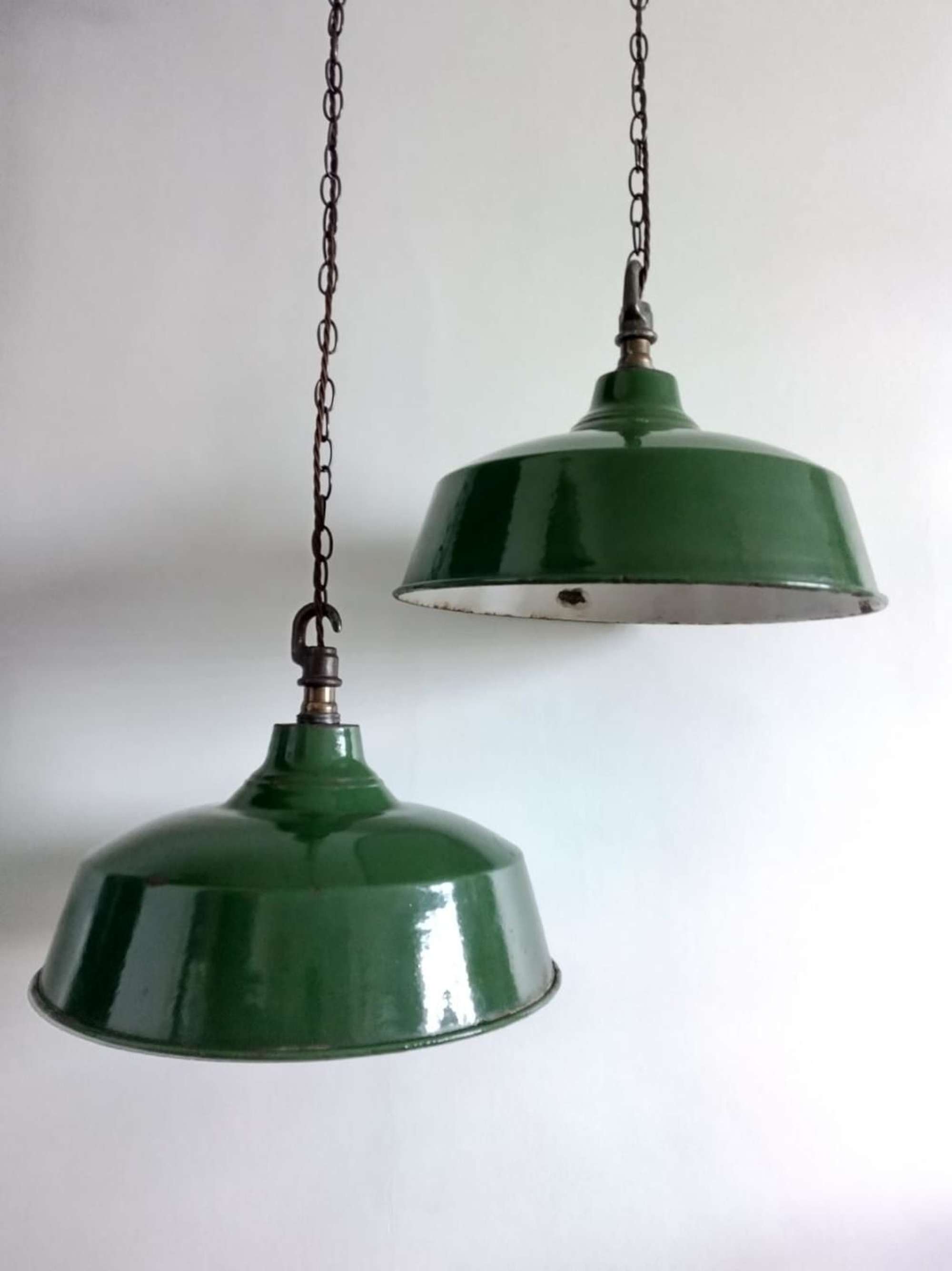 Maxlume Green Industrial Pendant Lights - Pair