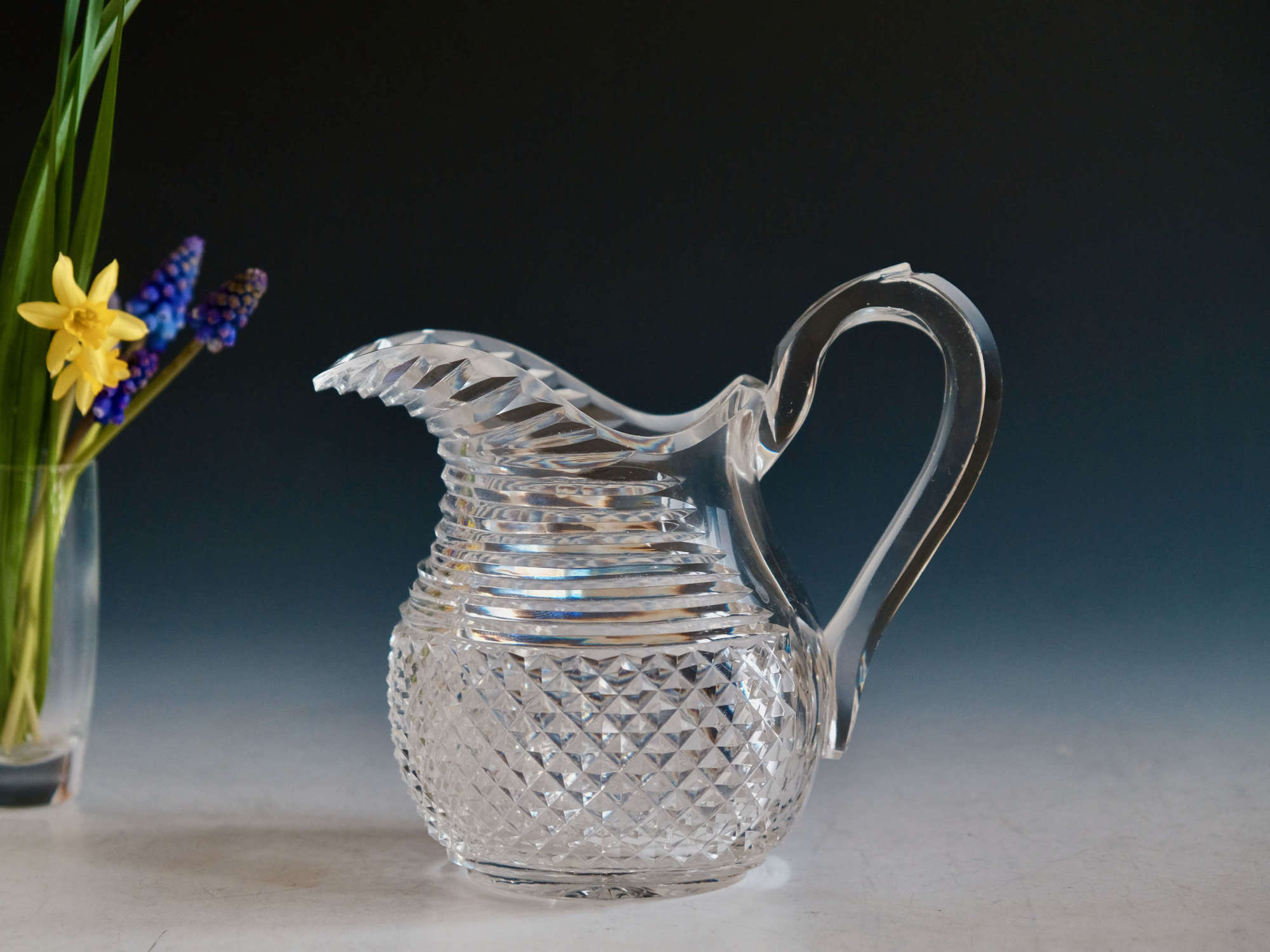 Antique glass water jug English c1840