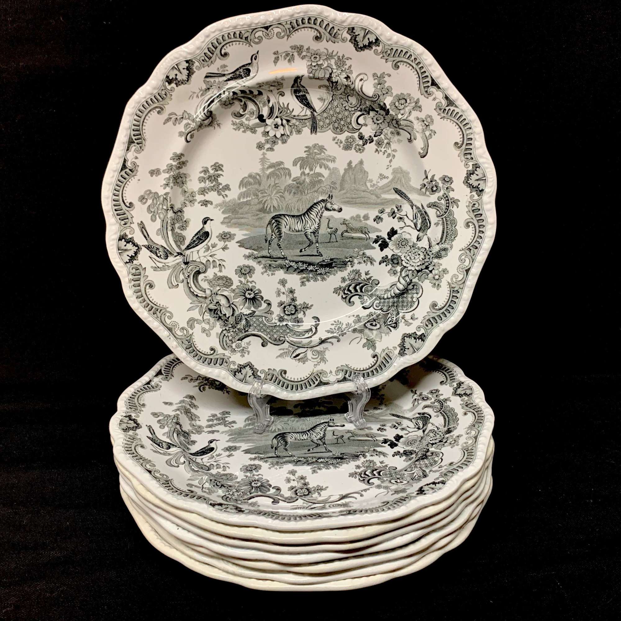 ZOOLOGICAL SKETCHES Staffordshire Plate ~ ZEBRA 1820 ~ 18 available