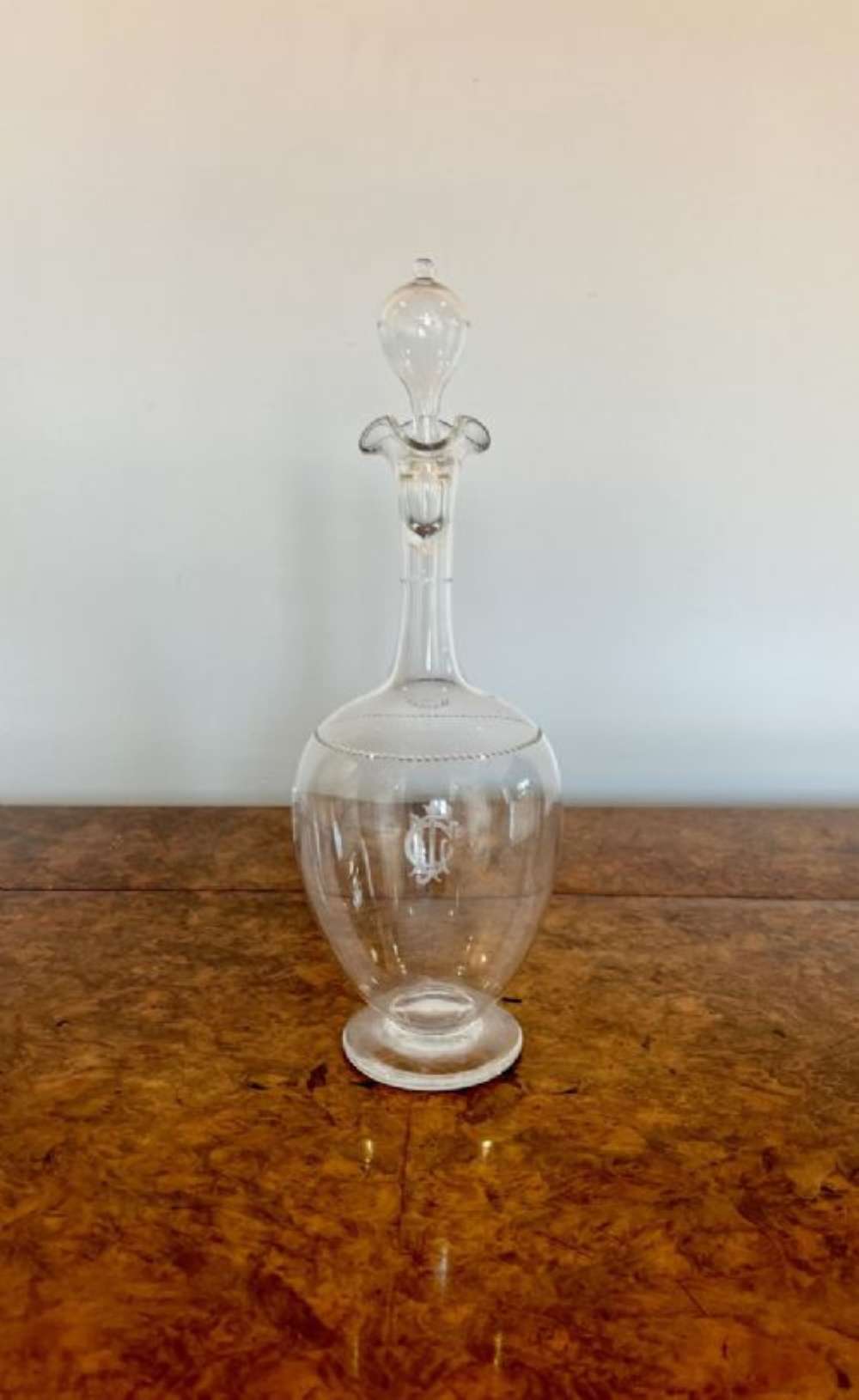 Elegant Antique Victorian Quality Glass Decanter