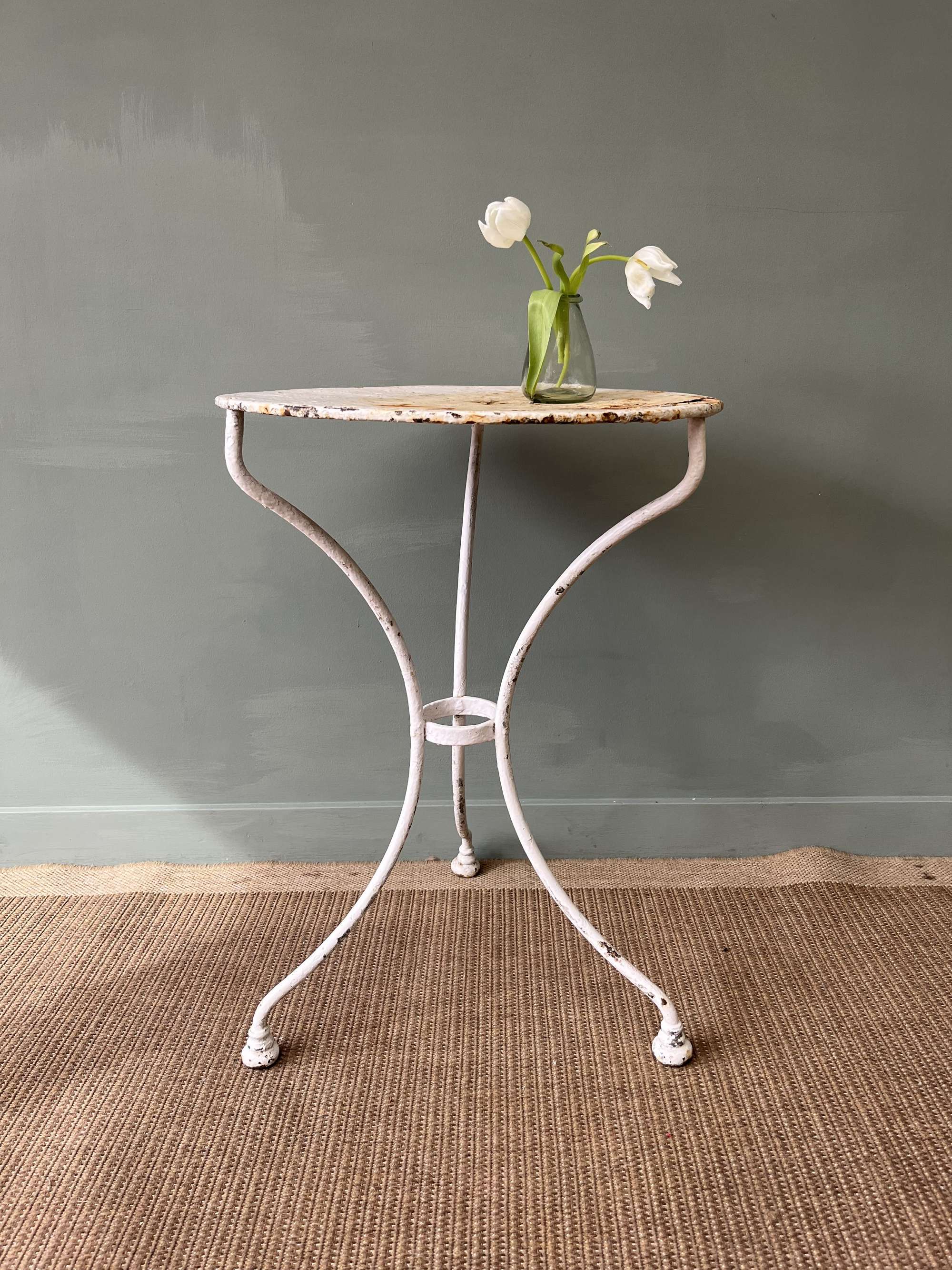 Parisian Wrought Iron Lamp/Side Table (1880s)