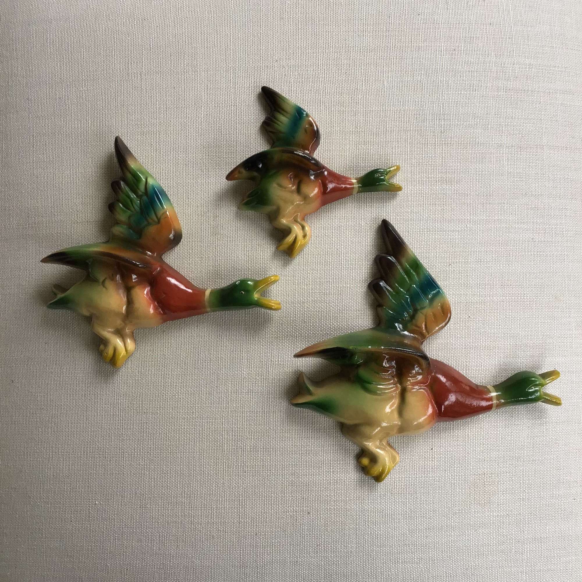 Vintage 1940s set of three flying ducks by Parkside