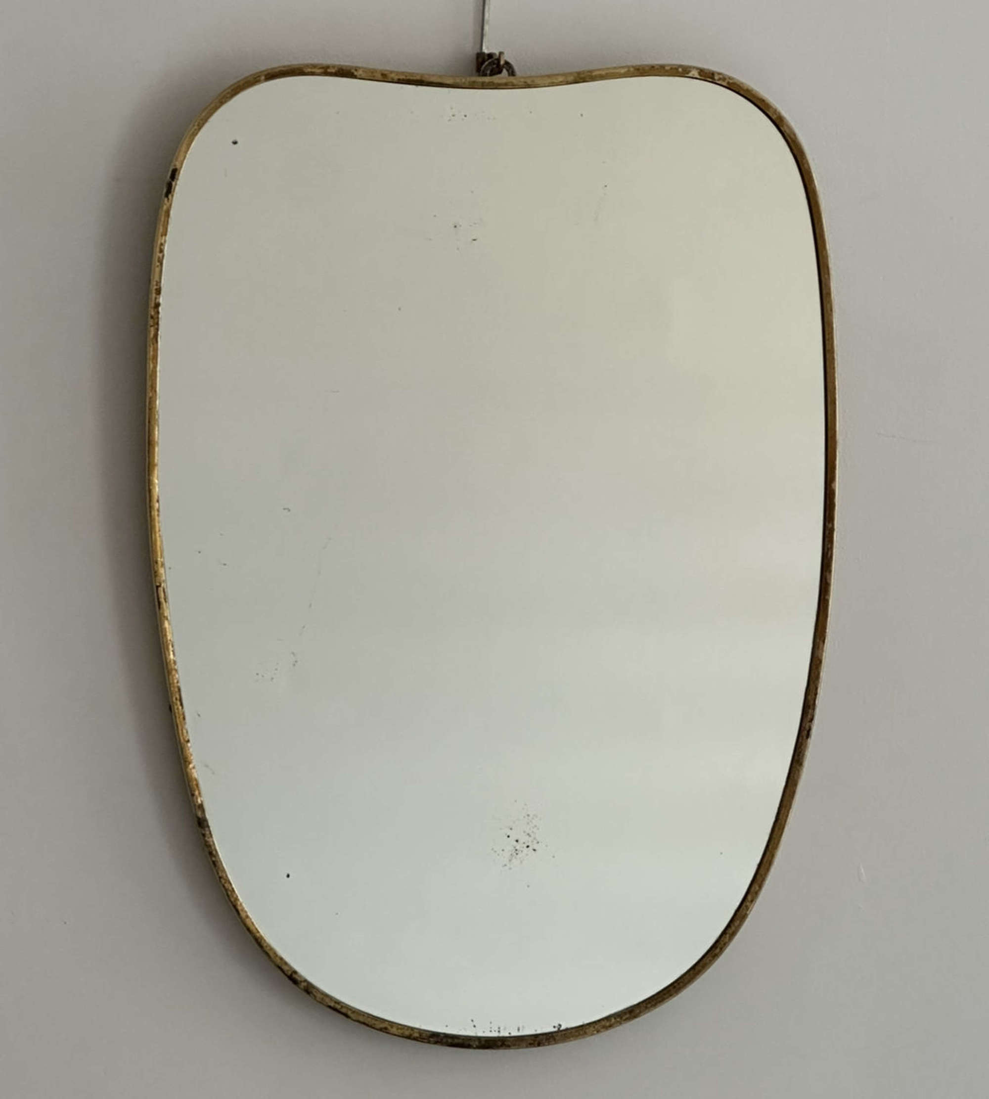 Italian 50s Brass Shield Mirror