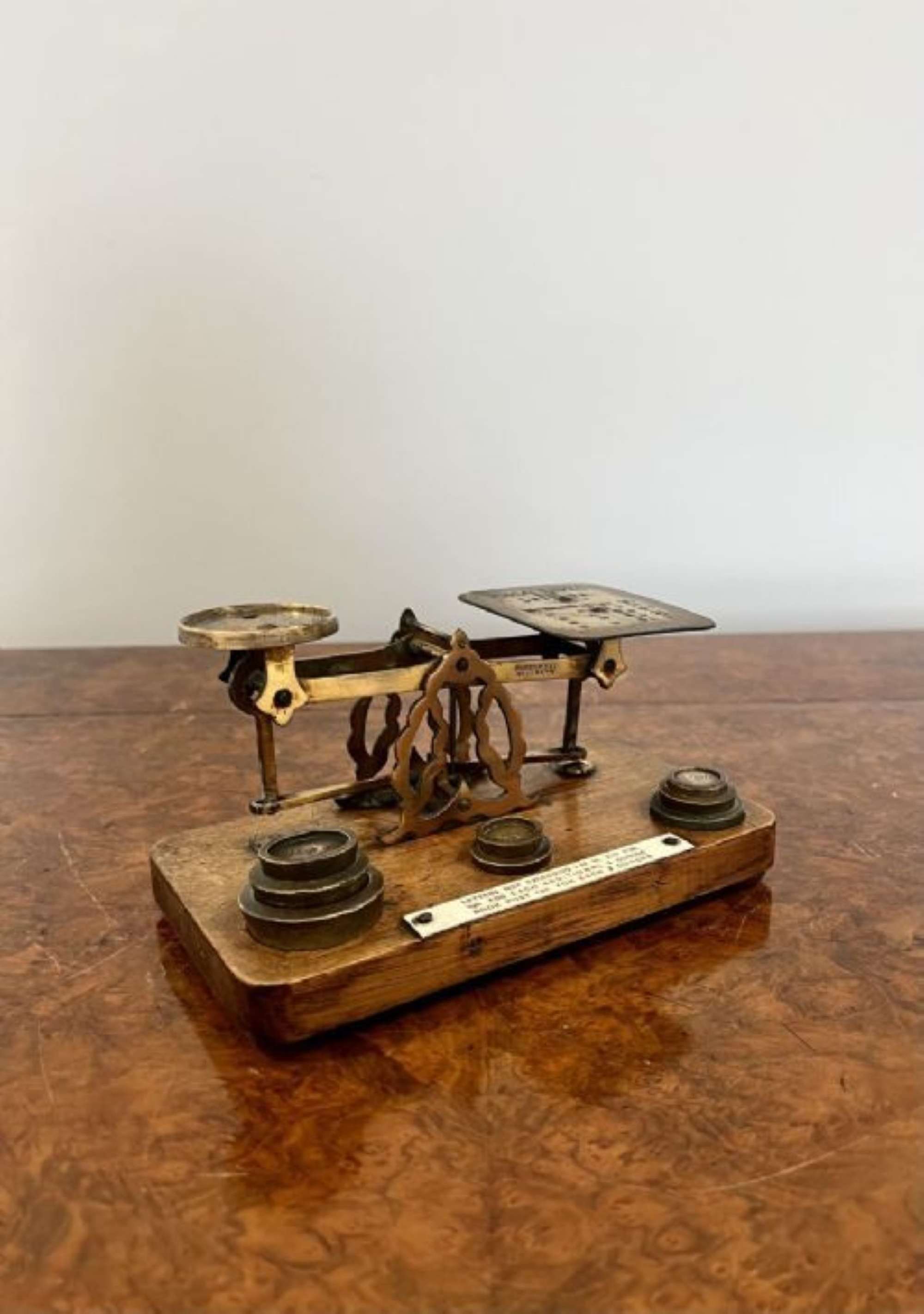 Lovely Set Of Quality Antique Victorian Letter And Postal Scales And Weights