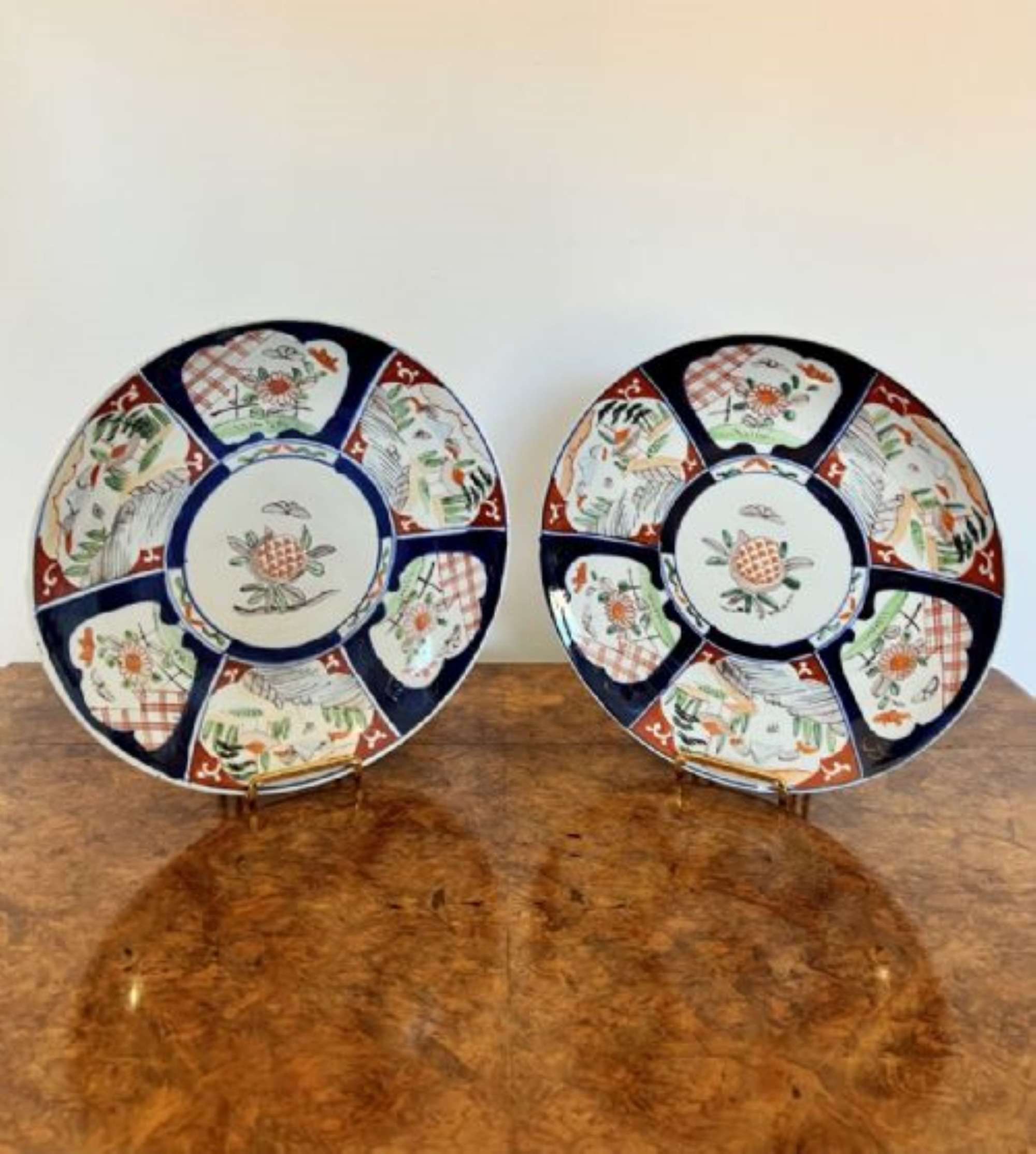 Quality Pair Of Antique Japanese Imari Plates