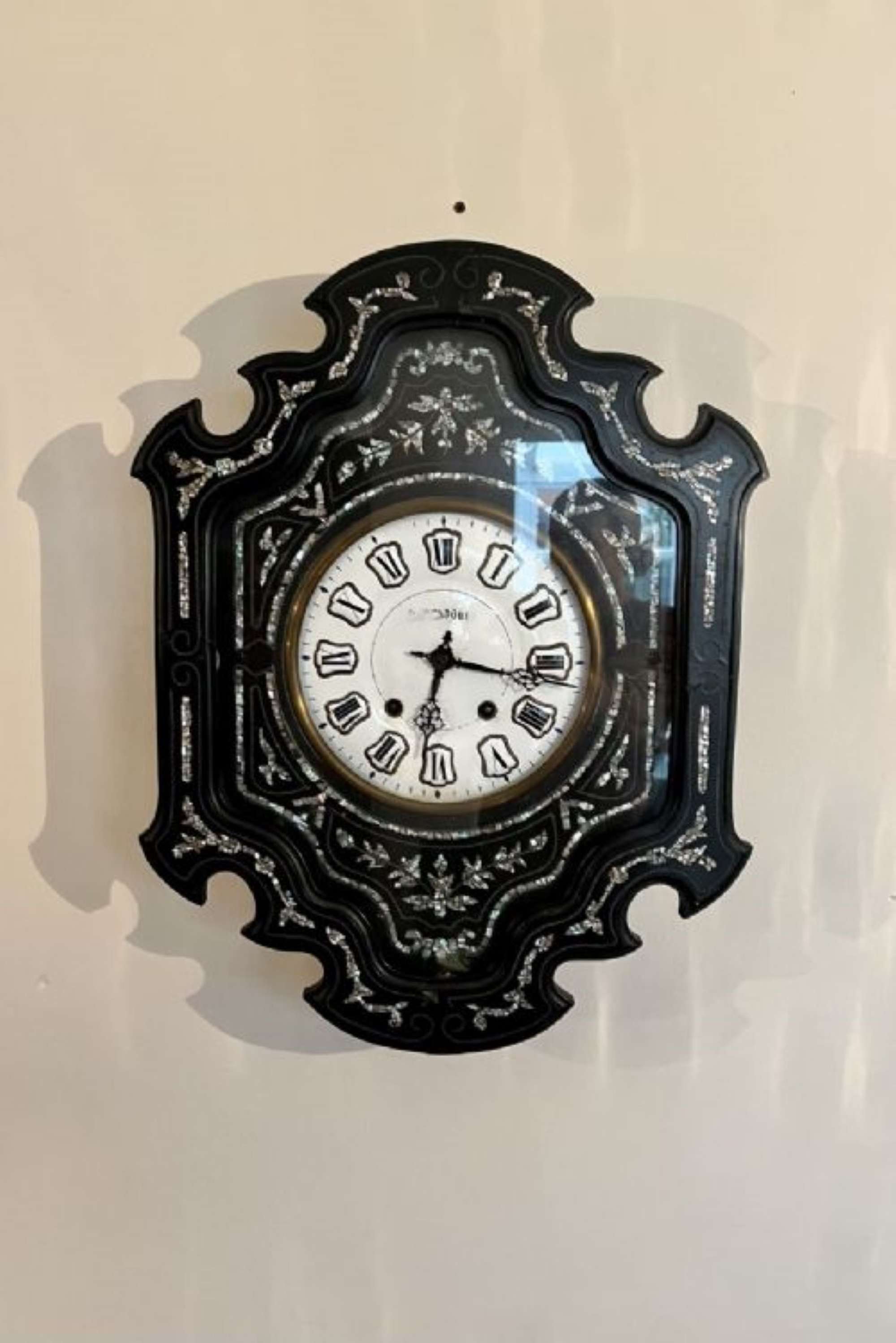 Stunning Antique Victorian Inlaid French Wall Clock
