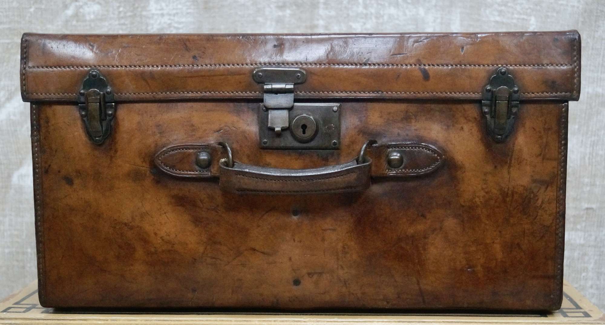Antique W.Houghton Leather Travel Trunk