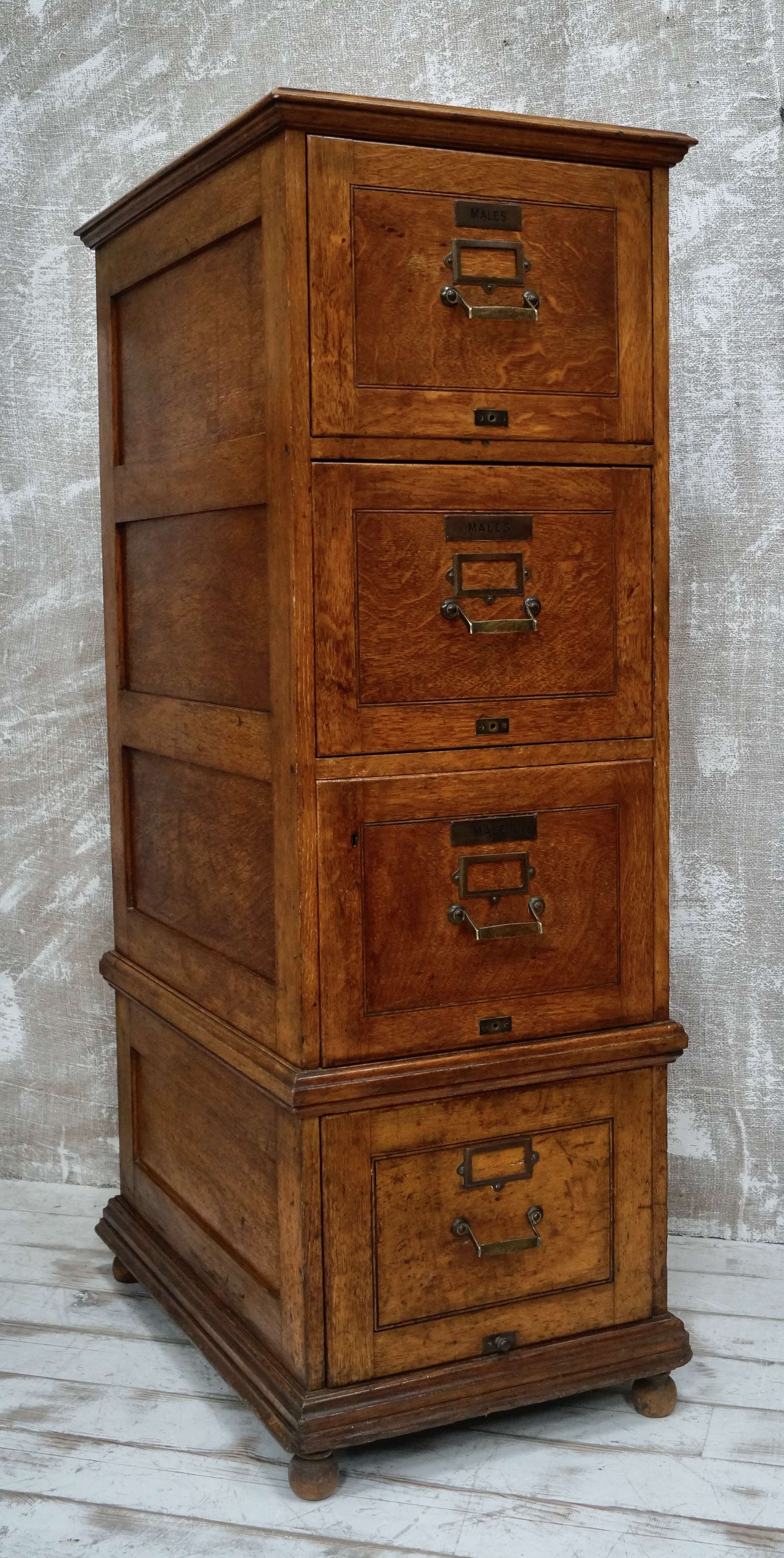Antique Large Oak Filing Cabinet