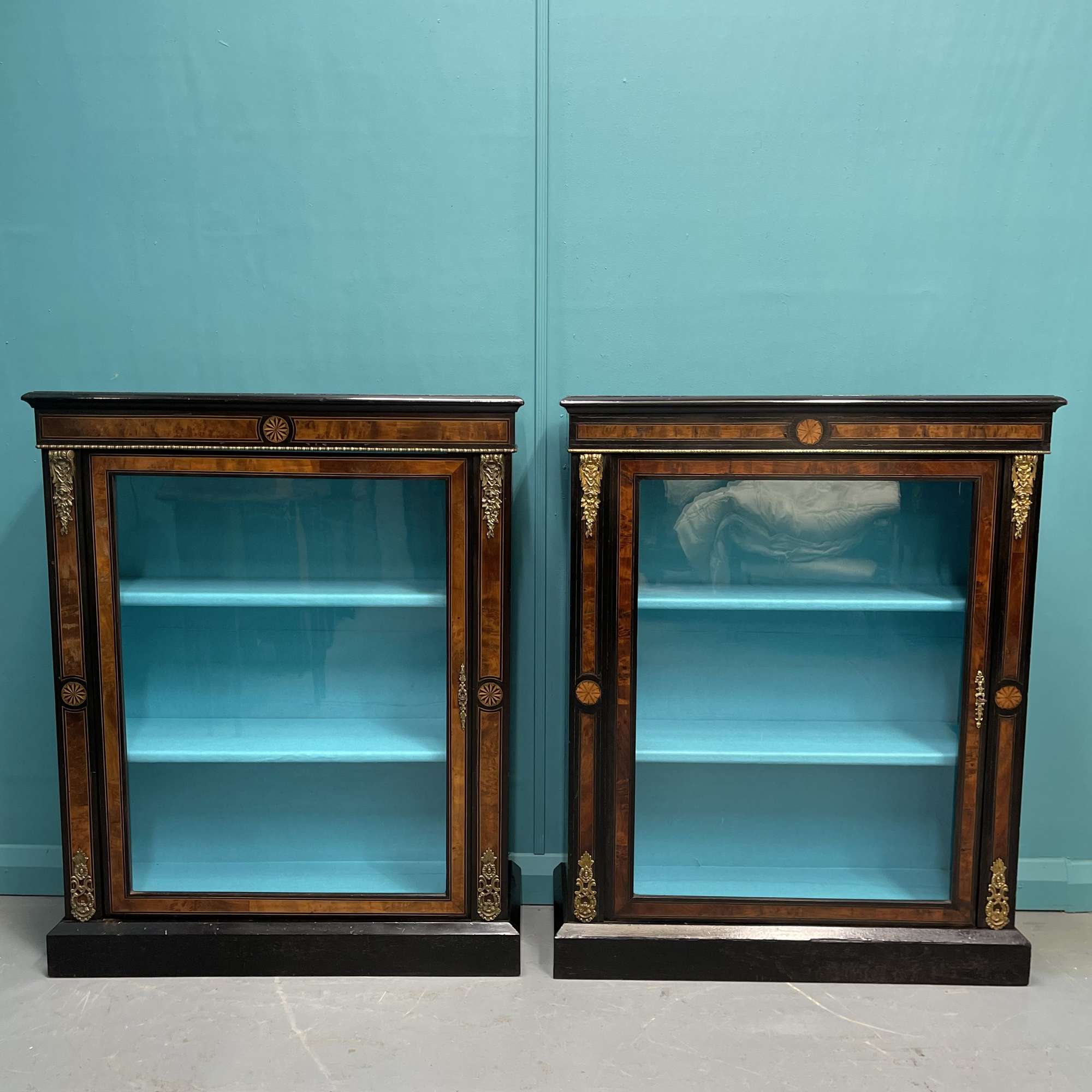 Matched Pair Of Ebonised Pier Cabinets