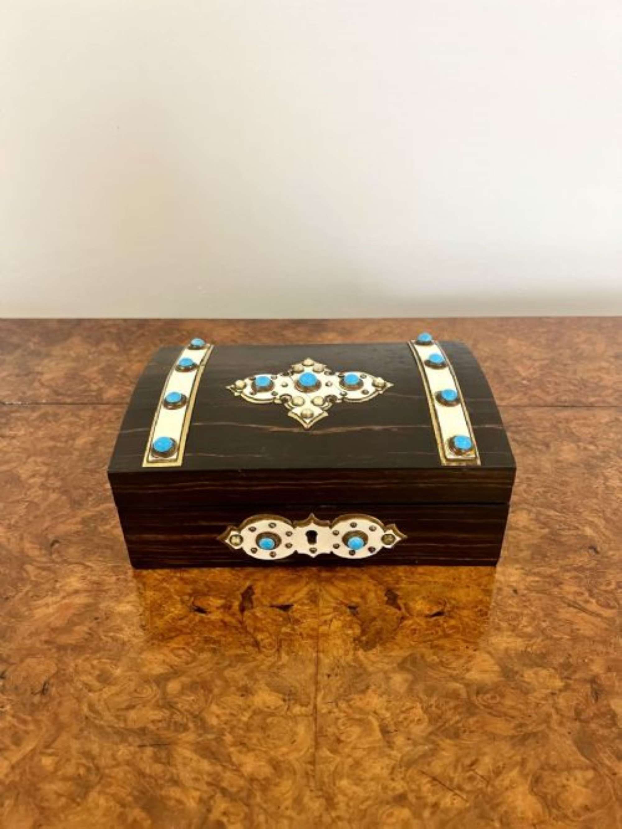 Stunning Antique Victorian Quality Coromandel Wood Box