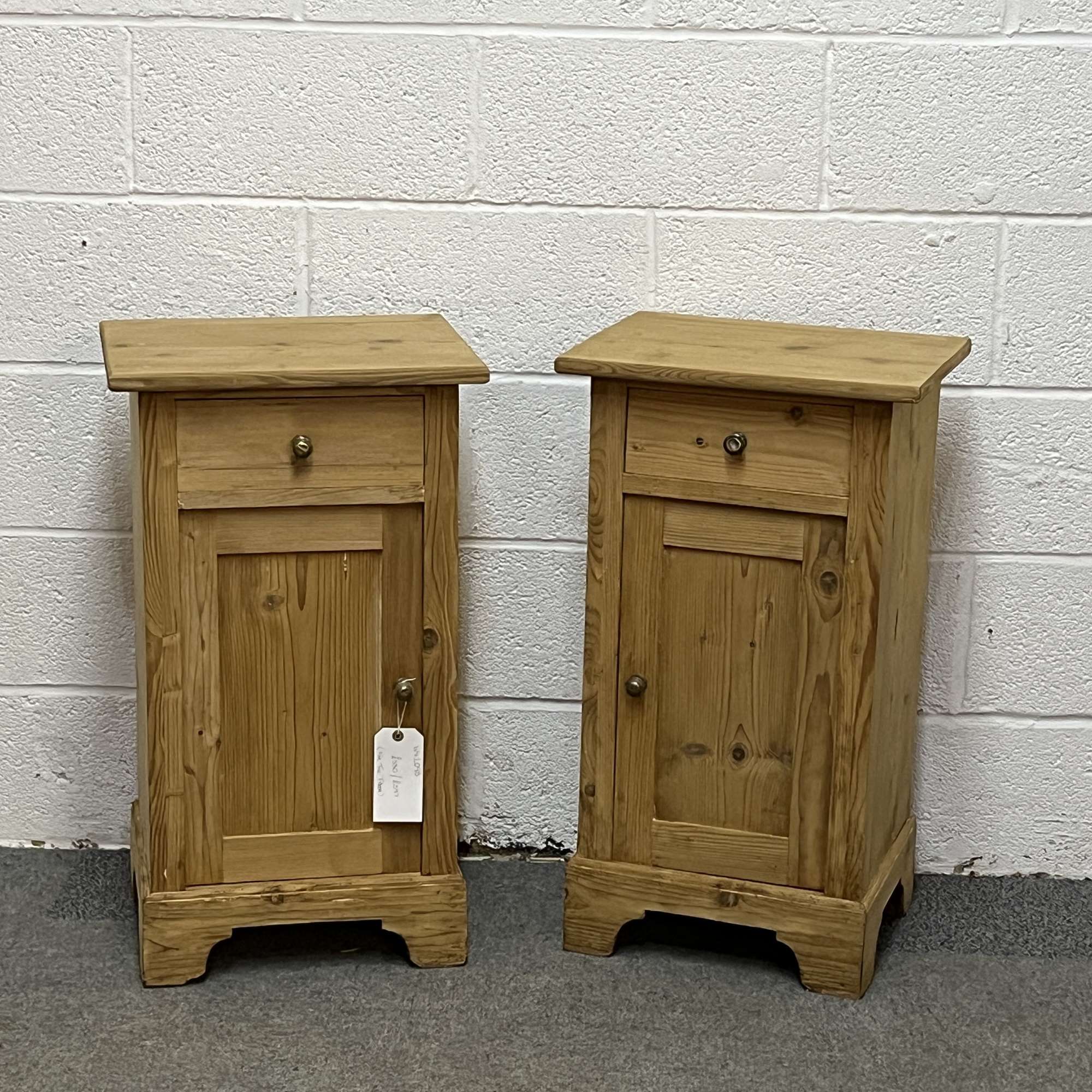 Pair Of Antique Pine Bedside Cupboards