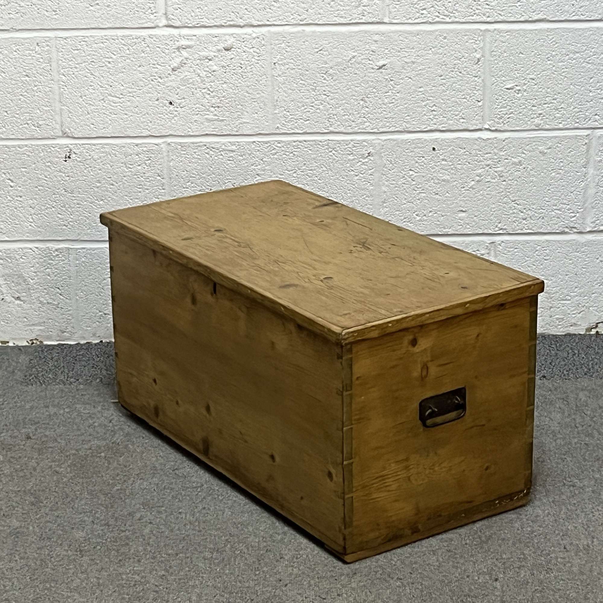 Late Victorian Pine Flat Top Box