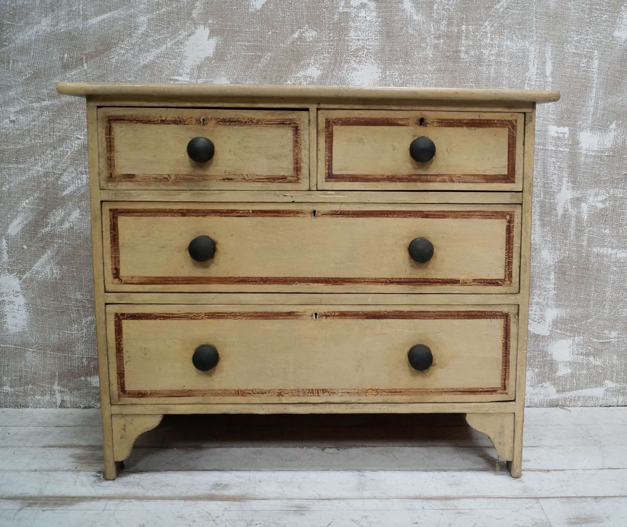 Victorian Painted Antique Chest Of Drawers