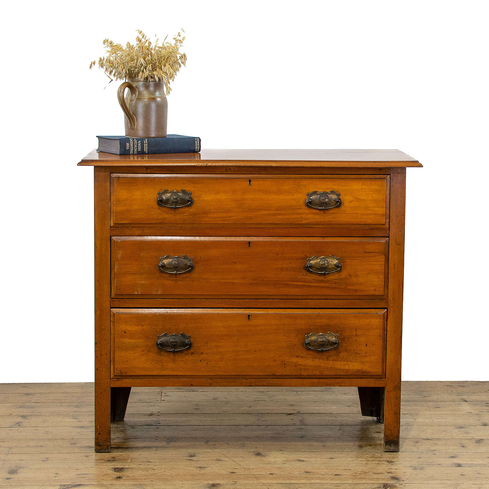 Small Antique Satin Walnut Chest Of Drawers