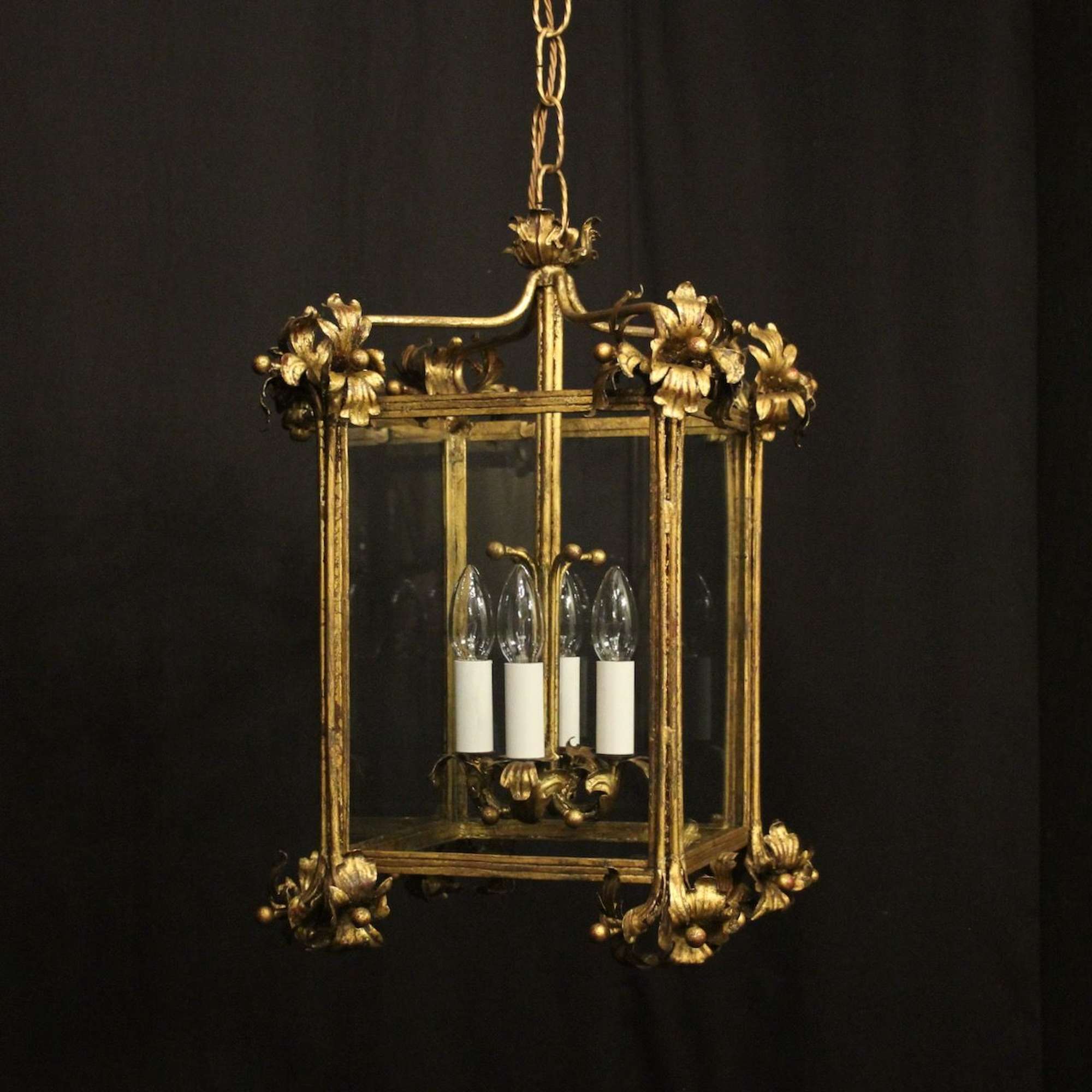 Florentine Gilded Toleware 4 Light Hall Lantern