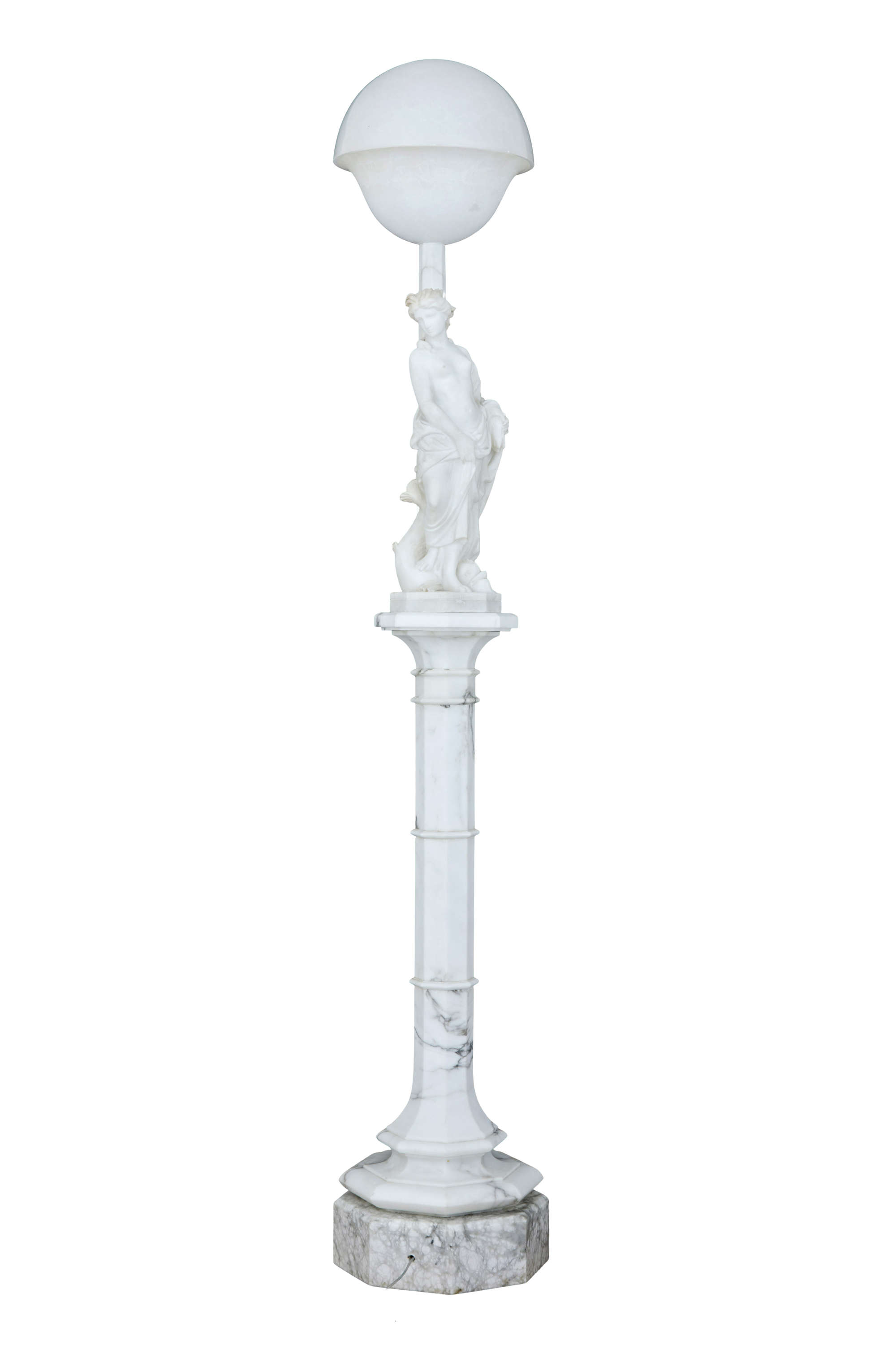 Early 20th Century Swedish Alabaster Figural Lamp