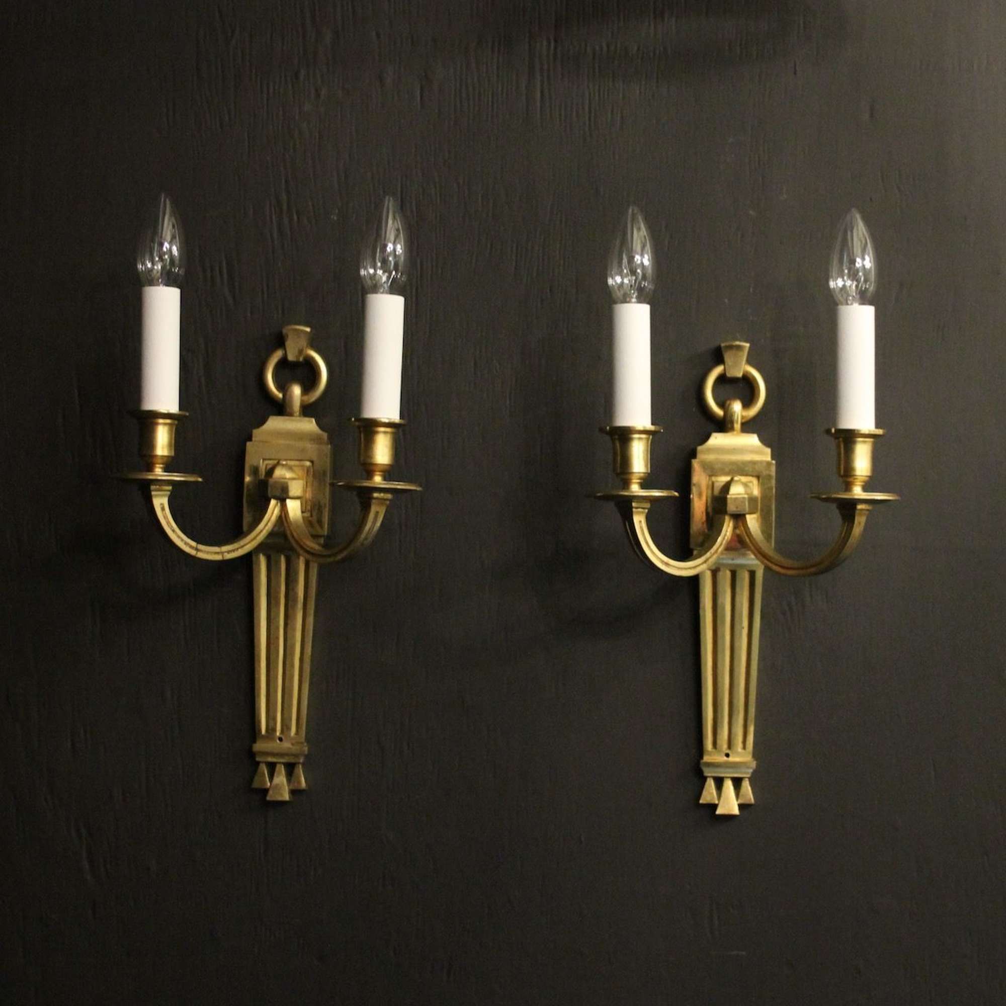 French Pair Of Gilded Antique Wall Lights