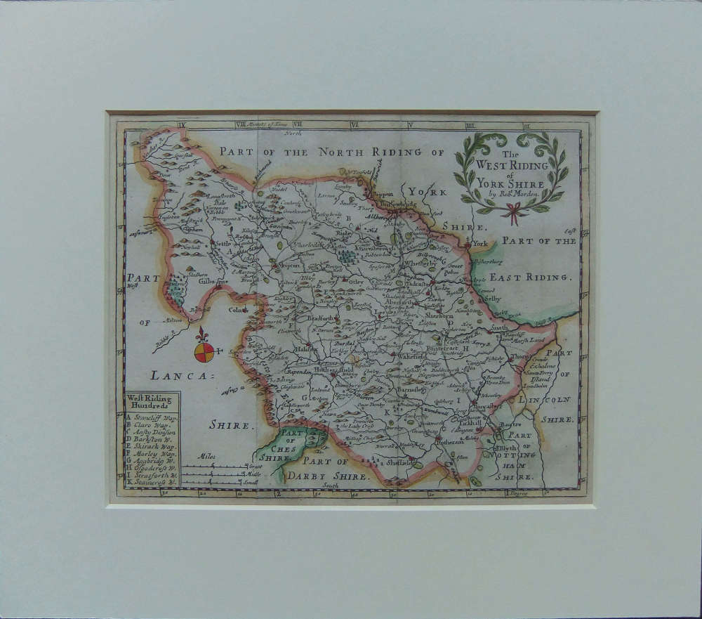 Robert Morden "West Riding of Yorkshire" old map