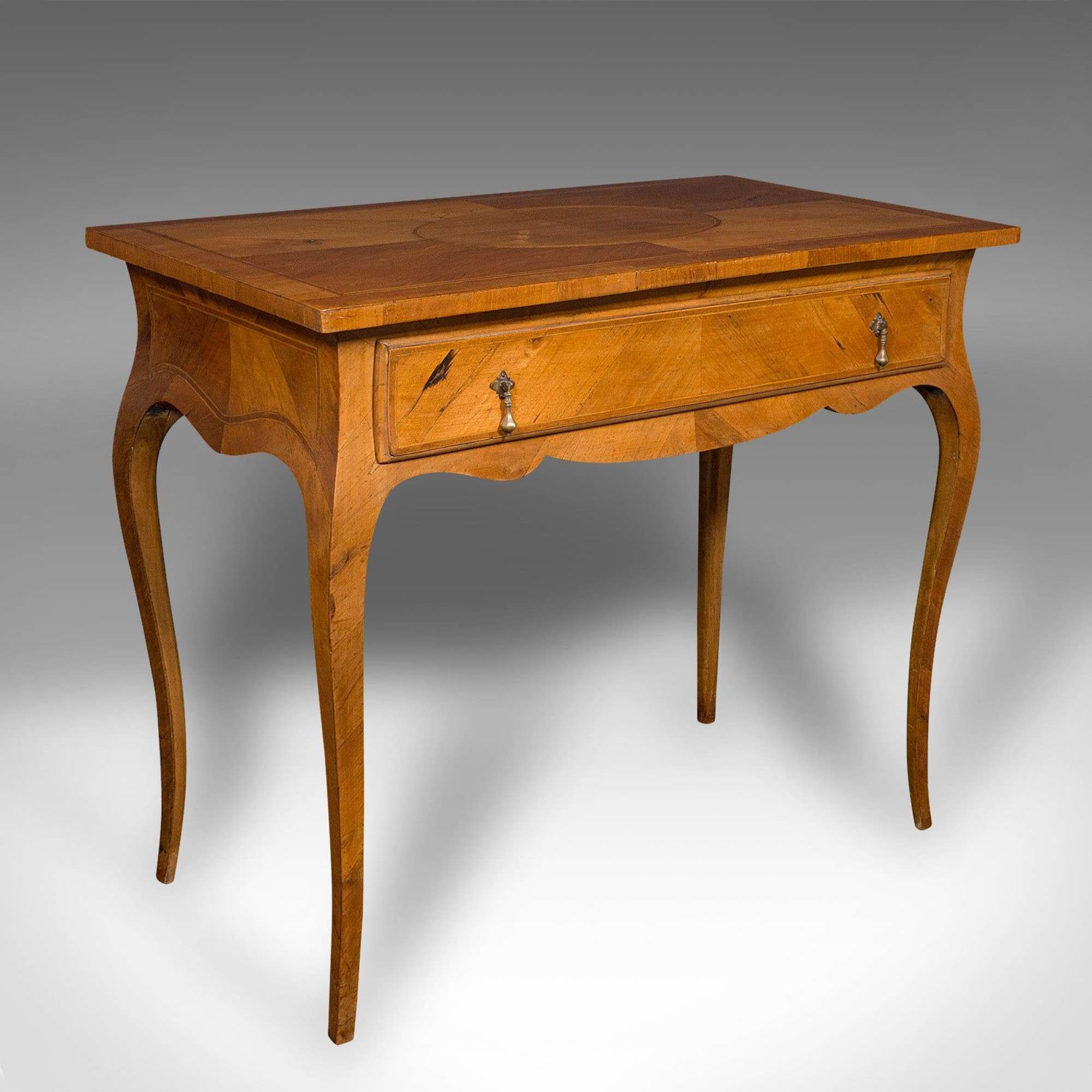 Antique Bureau Plat, French, Walnut, Writing Desk, Louis Xv Revival, Victorian