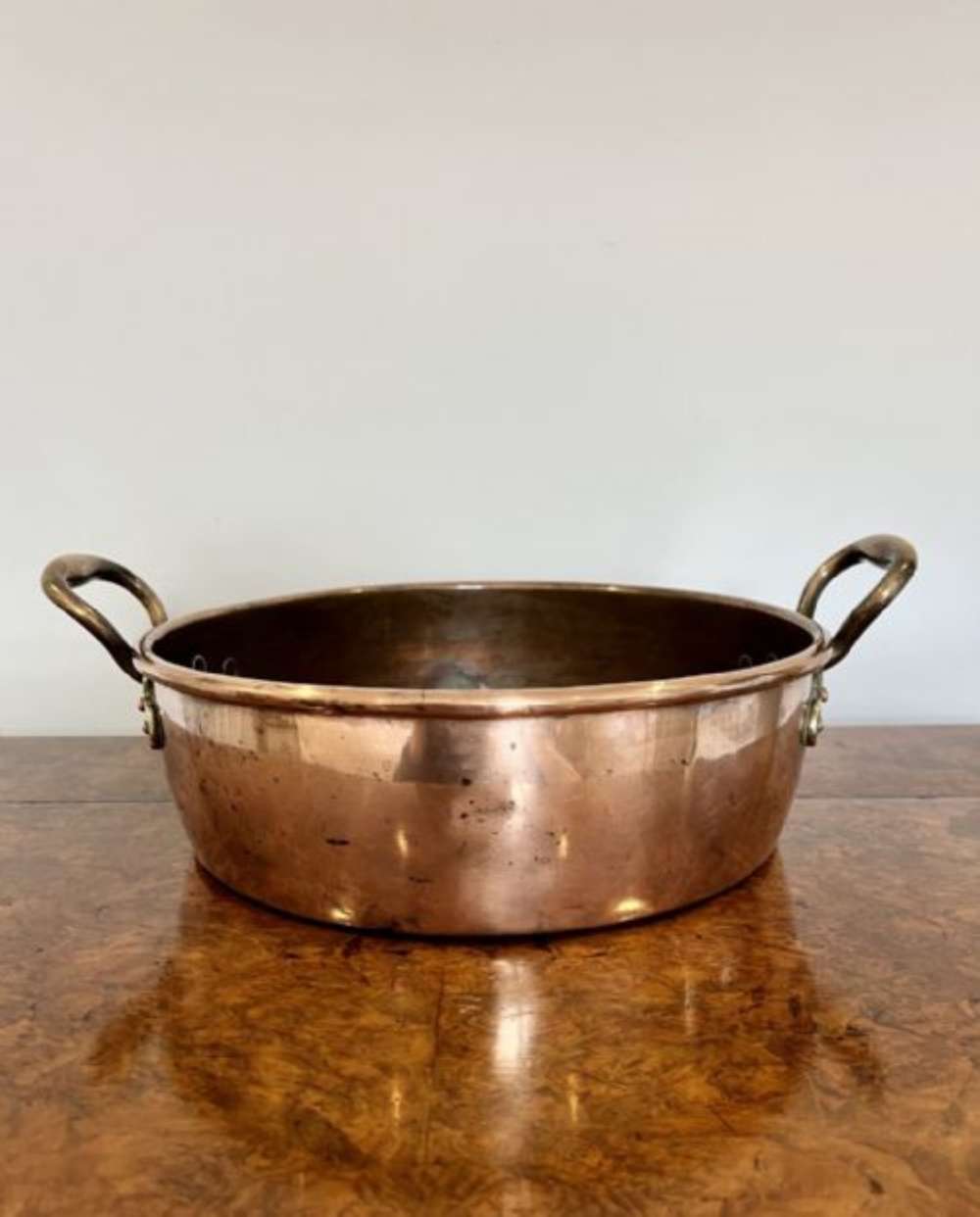 Large Quality Antique George Iii Copper Pan